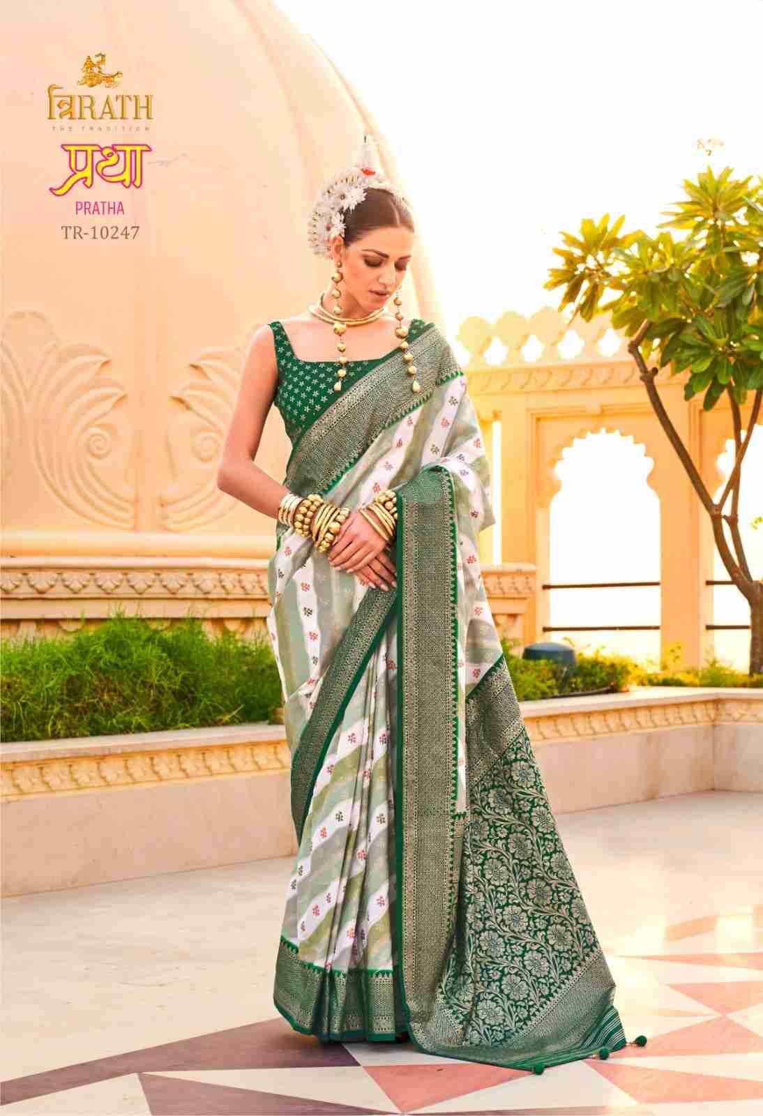 Pratha By Trirath 10237 To 10247 Series Indian Traditional Wear Collection Beautiful Stylish Fancy Colorful Party Wear & Occasional Wear Vichitra Silk Sarees At Wholesale Price