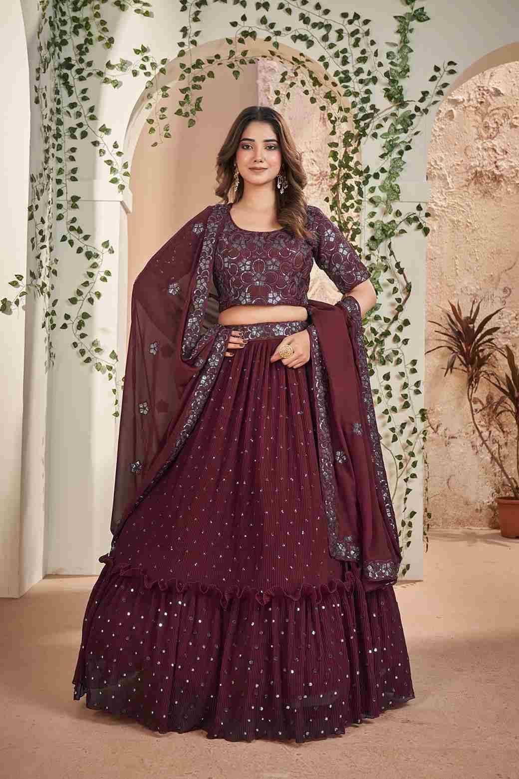 Gulkanya Vol-5 By Gulkanya Style 5001 To 5005 Series Festive Wear Collection Beautiful Stylish Colorful Fancy Party Wear & Occasional Wear Faux Georgette Lehengas At Wholesale Price