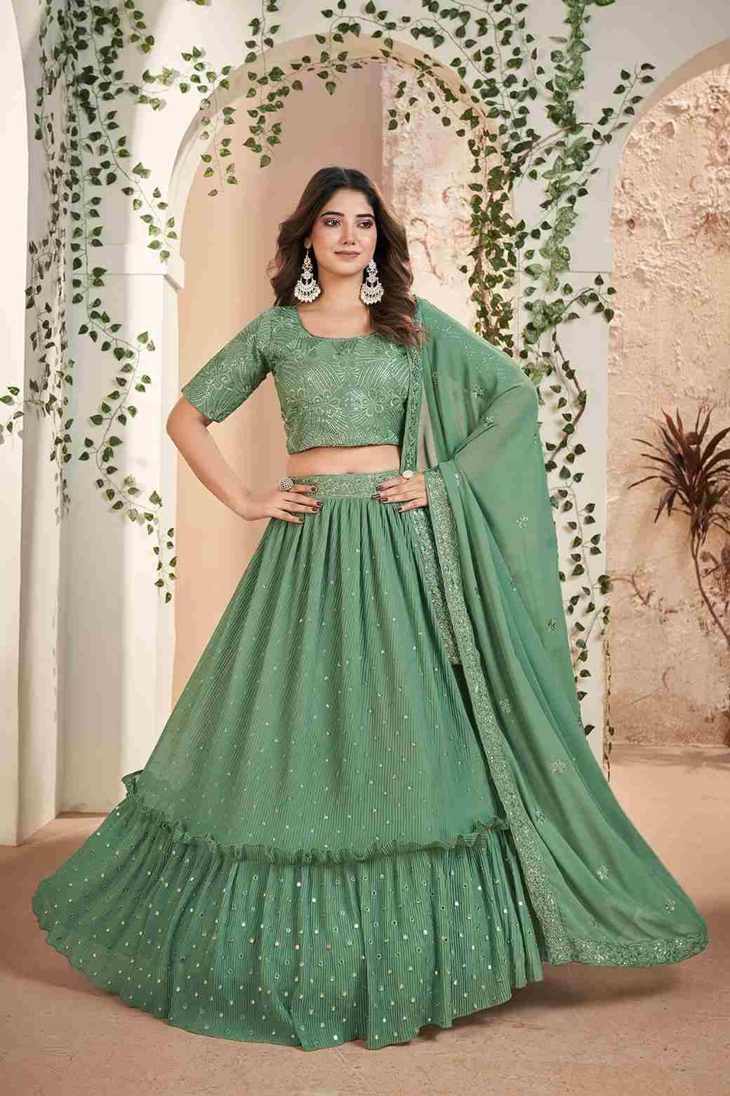 Gulkanya Vol-5 By Gulkanya Style 5001 To 5005 Series Festive Wear Collection Beautiful Stylish Colorful Fancy Party Wear & Occasional Wear Faux Georgette Lehengas At Wholesale Price