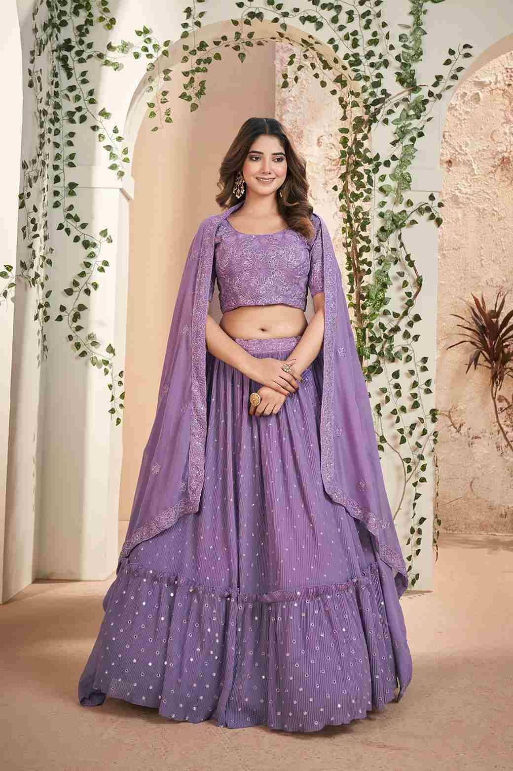 Gulkanya Vol-5 By Gulkanya Style 5001 To 5005 Series Festive Wear Collection Beautiful Stylish Colorful Fancy Party Wear & Occasional Wear Faux Georgette Lehengas At Wholesale Price