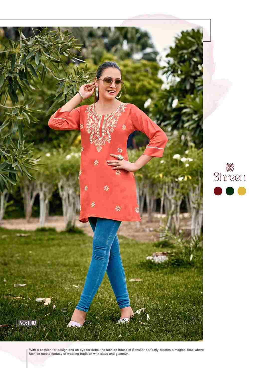 Fusion By Shreen 1001 To 1007 Series Designer Stylish Fancy Colorful Beautiful Party Wear & Ethnic Wear Collection Heavy Rayon Tops At Wholesale Price