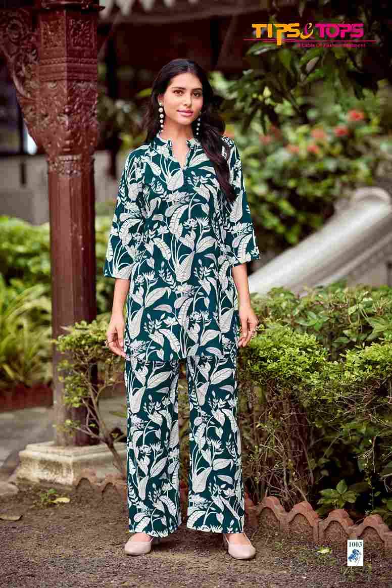 Fashion Beats Vol-2 By Tips And Tops 1001 To 1006 Series Designer Stylish Fancy Colorful Beautiful Party Wear & Ethnic Wear Collection Rayon Print Tops With Bottom At Wholesale Price