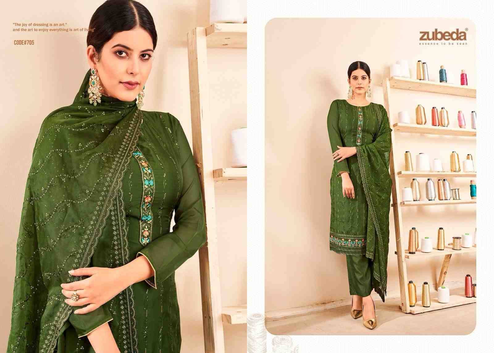 Nafisa By Zubeda 701 To 706 Series Beautiful Festive Suits Colorful Stylish Fancy Casual Wear & Ethnic Wear Organza With Work Dresses At Wholesale Price