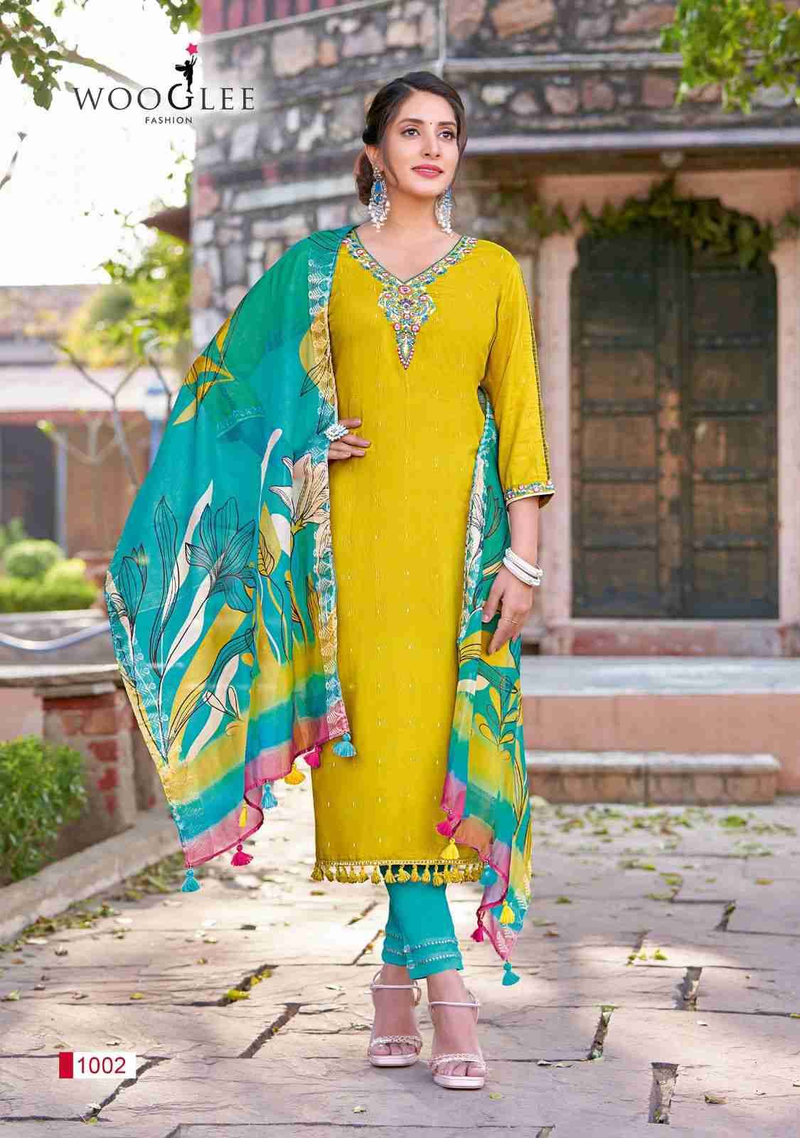 Lamha By Wooglee 1001 To 1004 Series Beautiful Festive Suits Colorful Stylish Fancy Casual Wear & Ethnic Wear Rayon Dresses At Wholesale Price