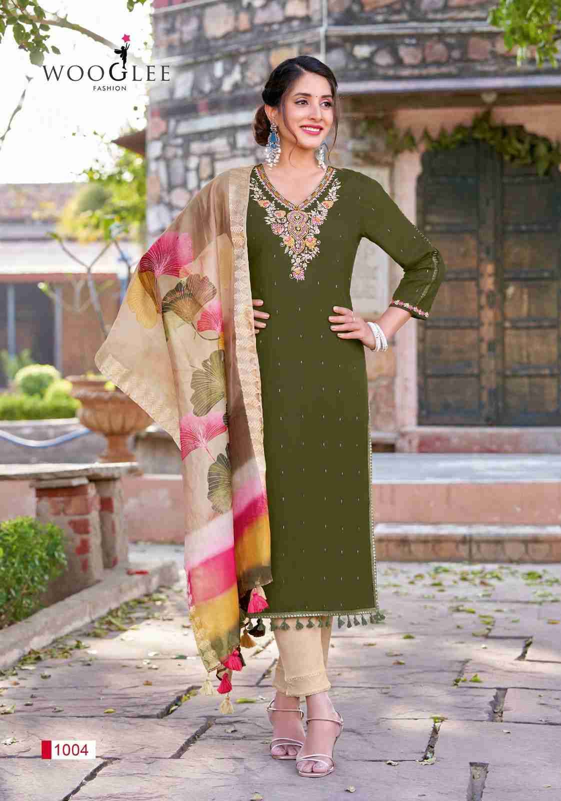 Lamha By Wooglee 1001 To 1004 Series Beautiful Festive Suits Colorful Stylish Fancy Casual Wear & Ethnic Wear Rayon Dresses At Wholesale Price