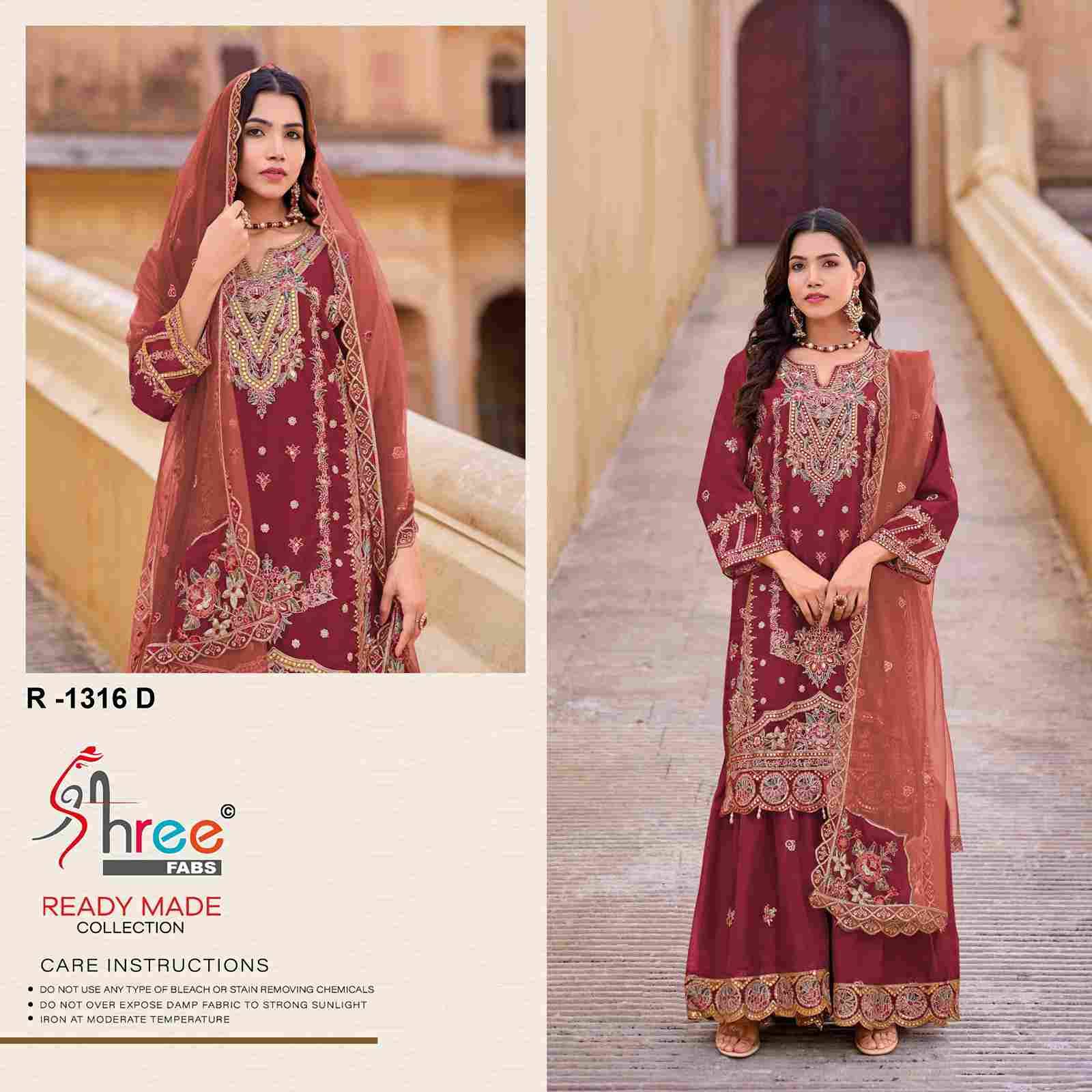 Shree Fabs Hit Design R-1316 Colours By Shree Fabs R-1316-A To R-1316-D Series Pakistani Suits Beautiful Fancy Colorful Stylish Party Wear & Occasional Wear Organza Embroidery Dresses At Wholesale Price