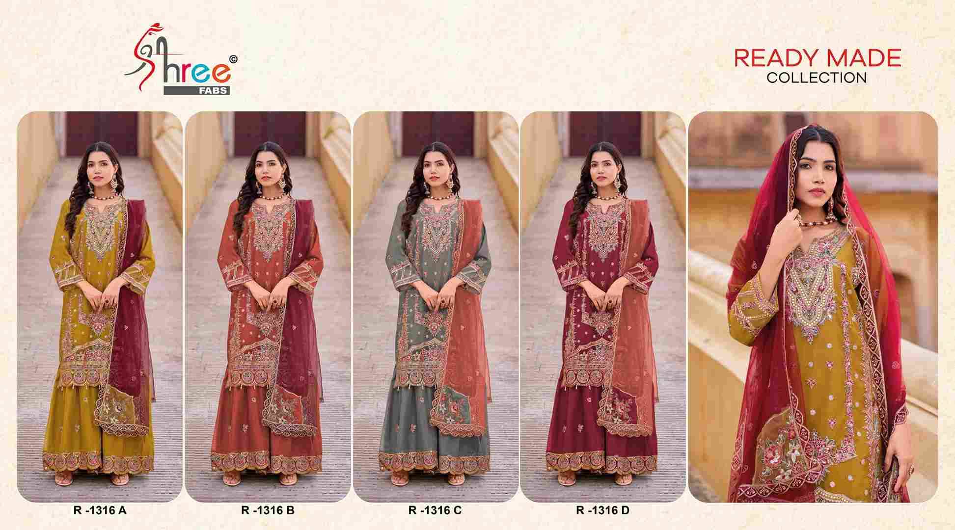 Shree Fabs Hit Design R-1316 Colours By Shree Fabs R-1316-A To R-1316-D Series Pakistani Suits Beautiful Fancy Colorful Stylish Party Wear & Occasional Wear Organza Embroidery Dresses At Wholesale Price