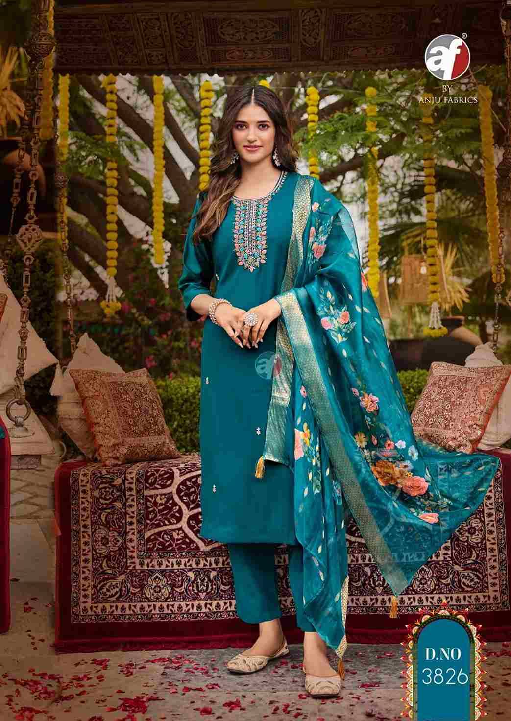 Shararat Vol-7 By Anju Fabrics 3821 To 3826 Series Beautiful Festive Suits Colorful Stylish Fancy Casual Wear & Ethnic Wear Viscose Modal Dresses At Wholesale Price