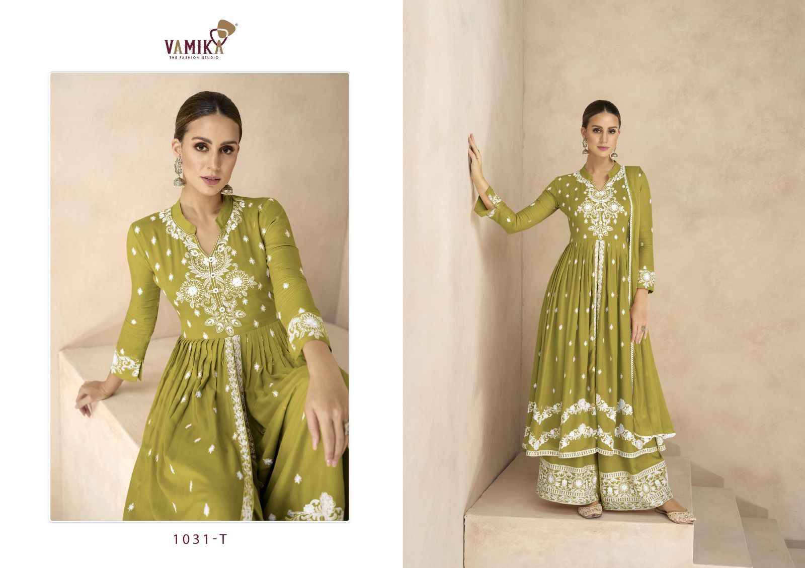 Lakhnavi Vol-6 Platinum By Vamika 1031-P To 1031-T Series Beautiful Stylish Sharara Suits Fancy Colorful Casual Wear & Ethnic Wear & Ready To Wear Pure Rayon Printed Dresses At Wholesale Price