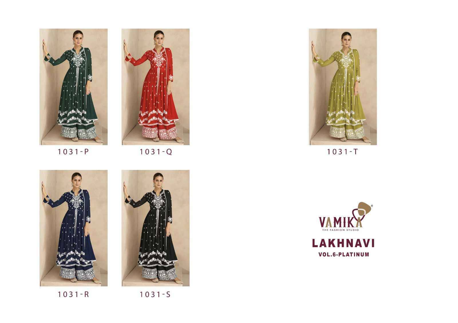 Lakhnavi Vol-6 Platinum By Vamika 1031-P To 1031-T Series Beautiful Stylish Sharara Suits Fancy Colorful Casual Wear & Ethnic Wear & Ready To Wear Pure Rayon Printed Dresses At Wholesale Price