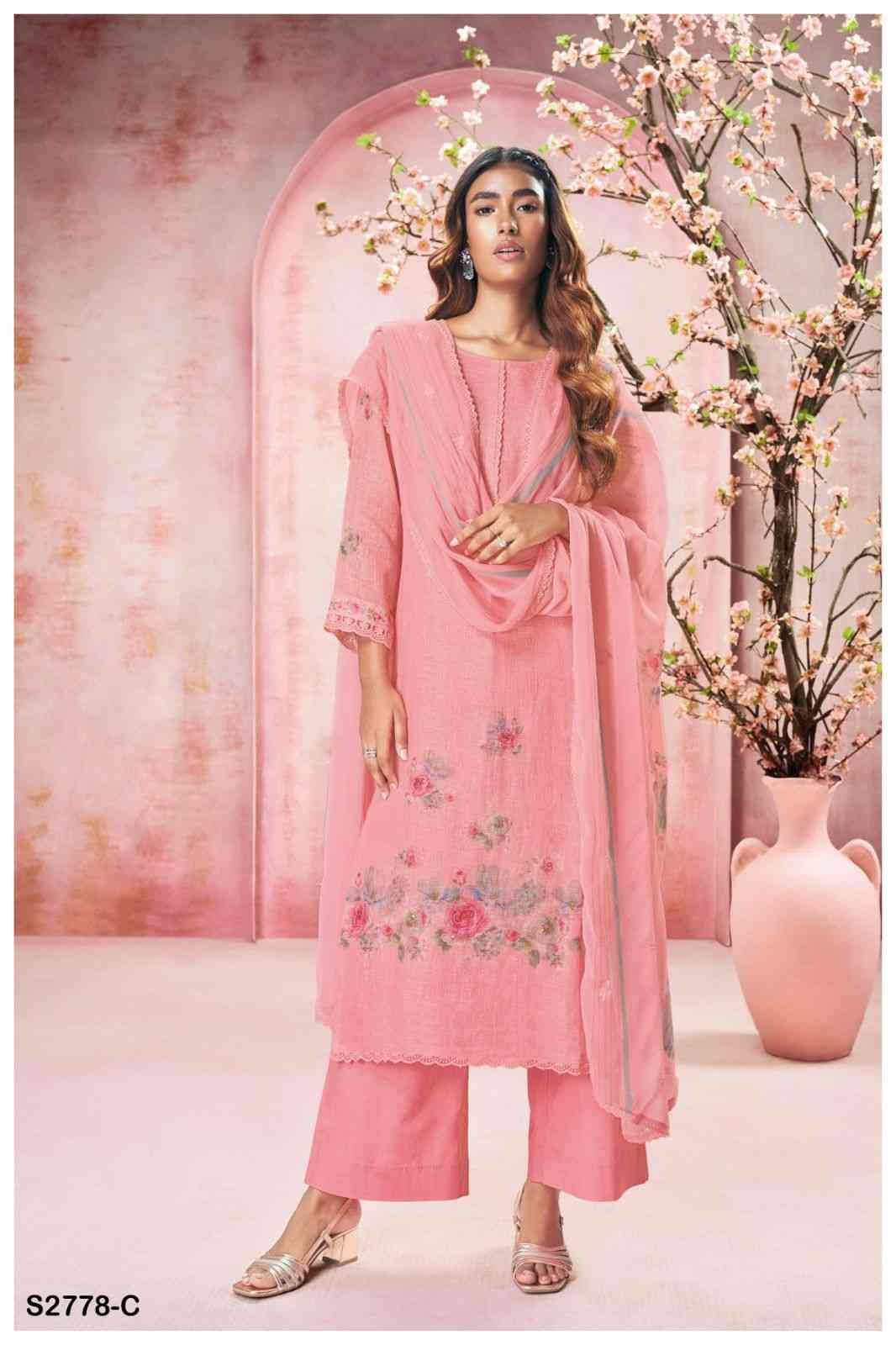 Ubika-2778 By Ganga Fashion 2778-A To 2778-D Series Beautiful Festive Suits Colorful Stylish Fancy Casual Wear & Ethnic Wear Pure Linen Dresses At Wholesale Price