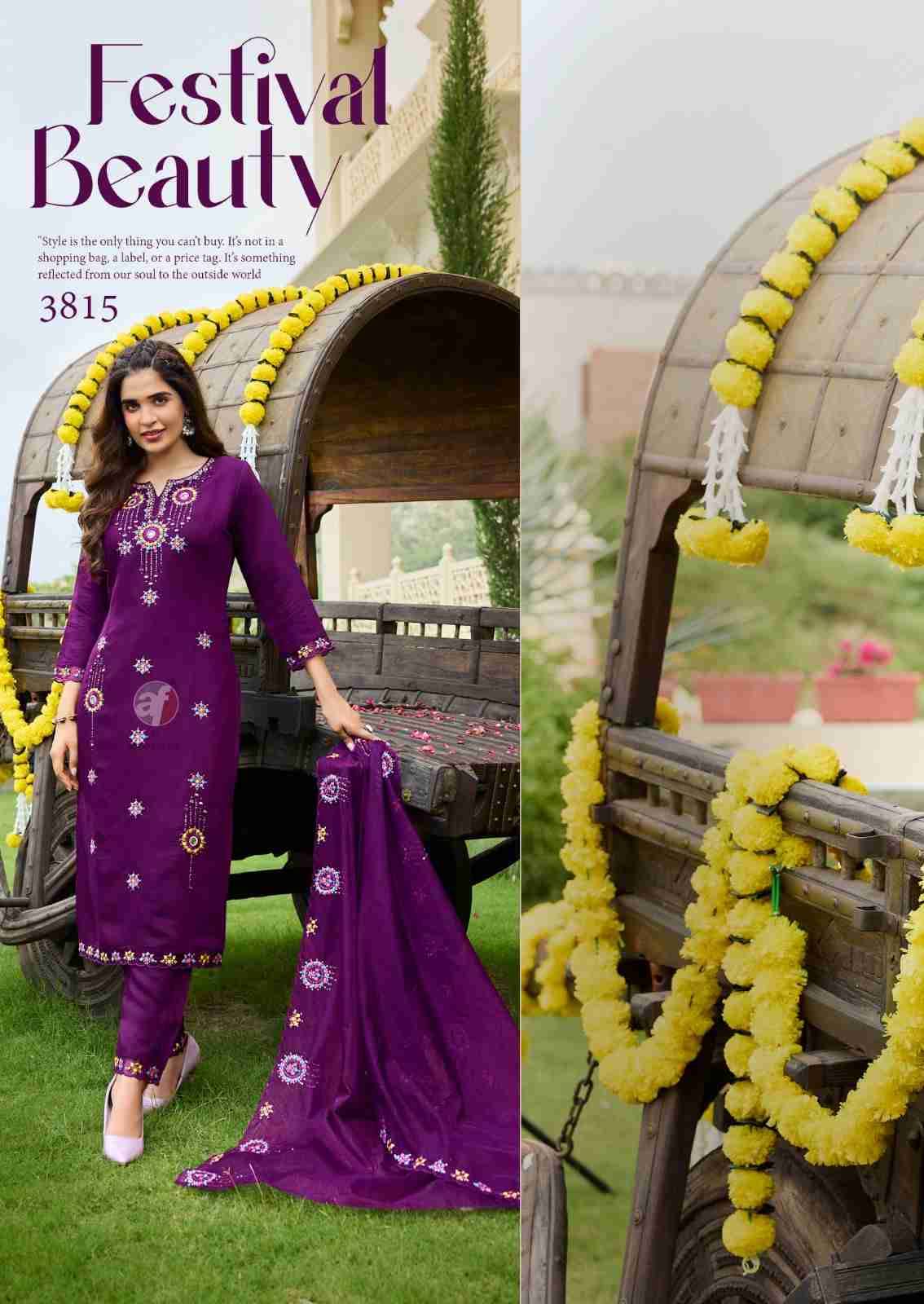 Tyohar Vol-2 By Anju Fabrics 3811 To 3816 Series Beautiful Suits Colorful Stylish Fancy Casual Wear & Ethnic Wear Pure Viscose Organza Dresses At Wholesale Price