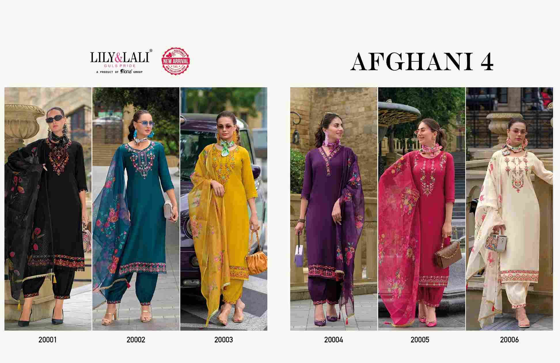 Afghani Vol-4 By Lily And Lali 20001 To 20006 Series Beautiful Stylish Suits Fancy Colorful Casual Wear & Ethnic Wear & Ready To Wear Milan Silk Dresses At Wholesale Price