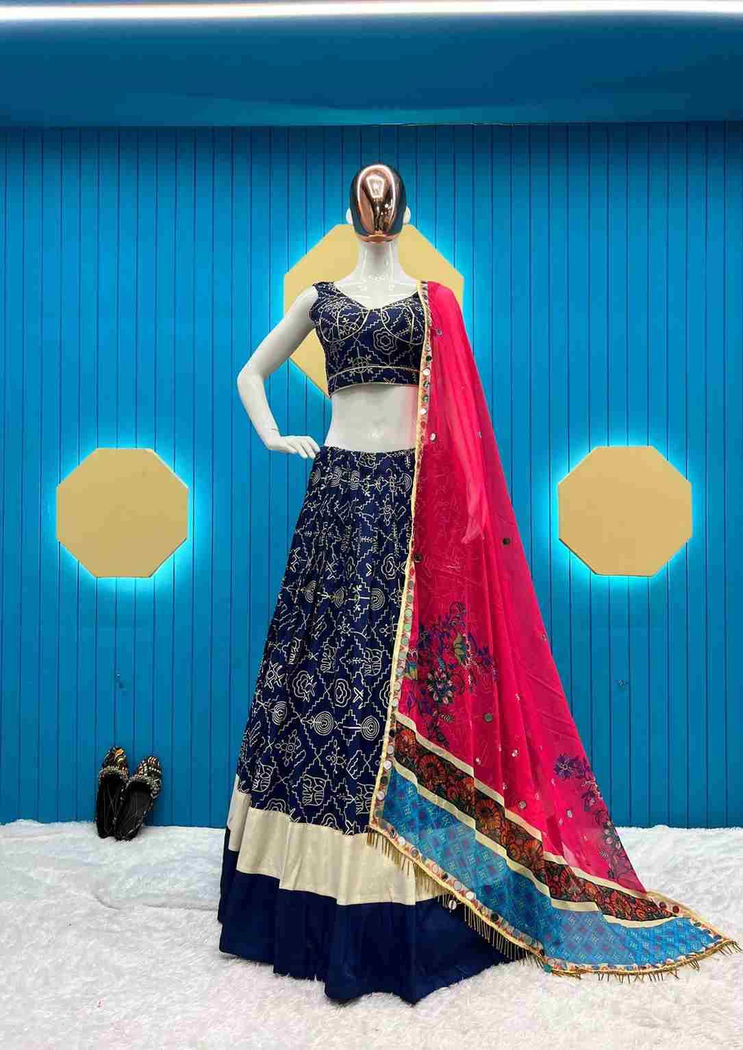 L-613 By Fashid Wholesale 01 To 03 Series Navratri Wear Collection Beautiful Stylish Colorful Fancy Party Wear & Occasional Wear Muslin Lehengas At Wholesale Price