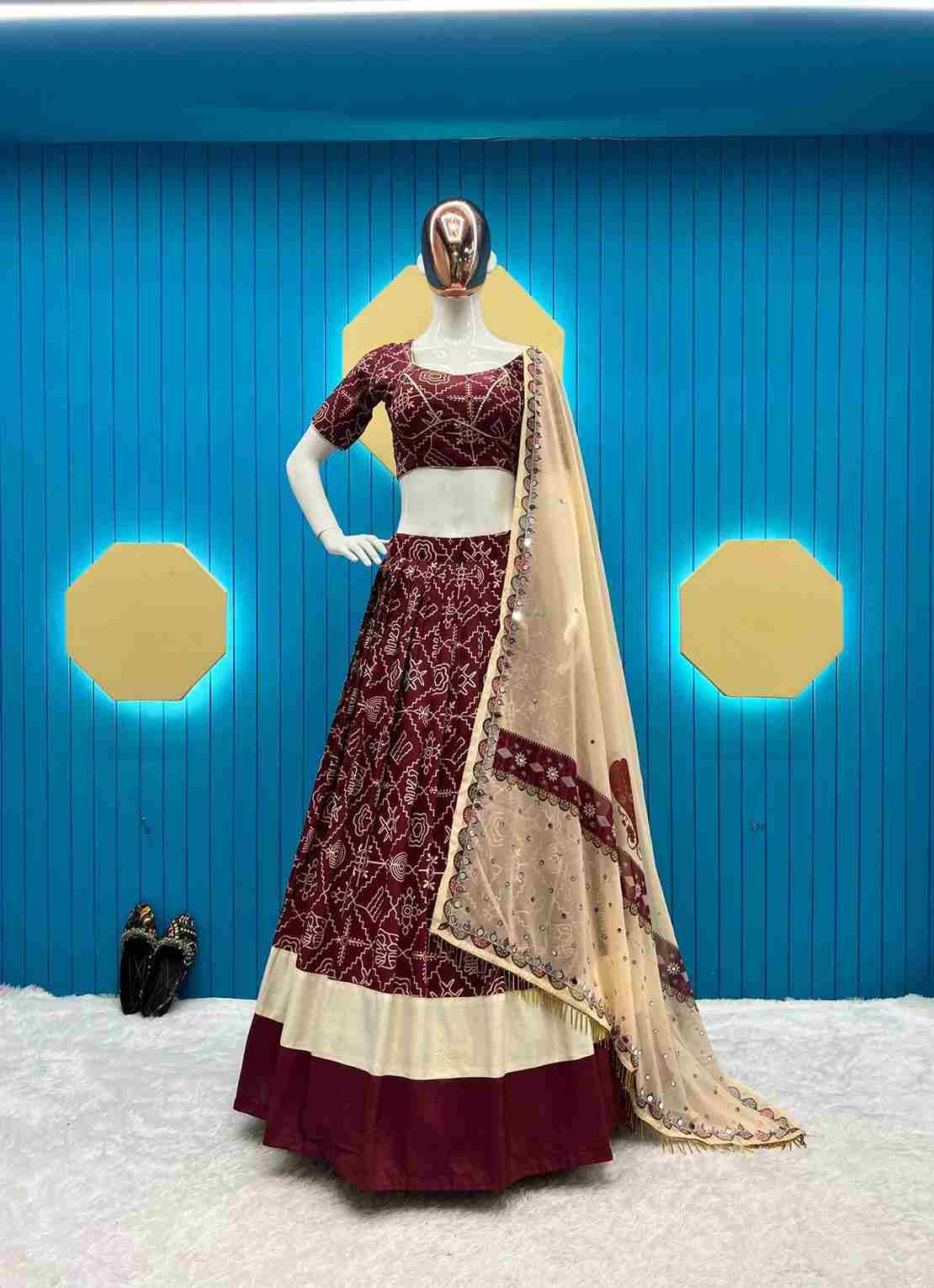 L-613 By Fashid Wholesale 01 To 03 Series Navratri Wear Collection Beautiful Stylish Colorful Fancy Party Wear & Occasional Wear Muslin Lehengas At Wholesale Price