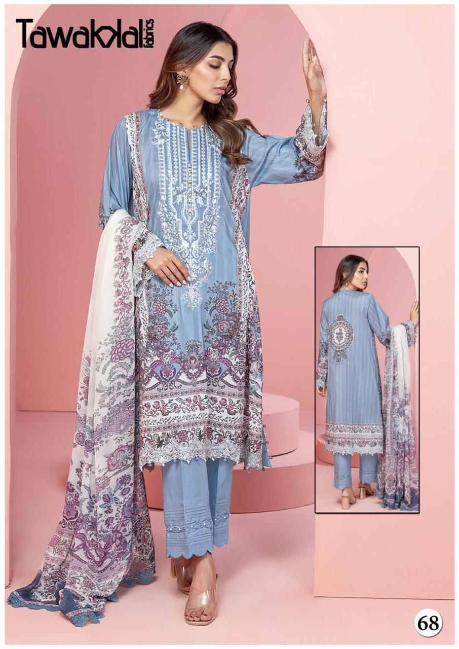 Mehroz Vol-7 By Tawakkal Fab 61 To 70 Series Designer Festive Suits Beautiful Stylish Fancy Colorful Party Wear & Occasional Wear Pure Cotton Dresses At Wholesale Price