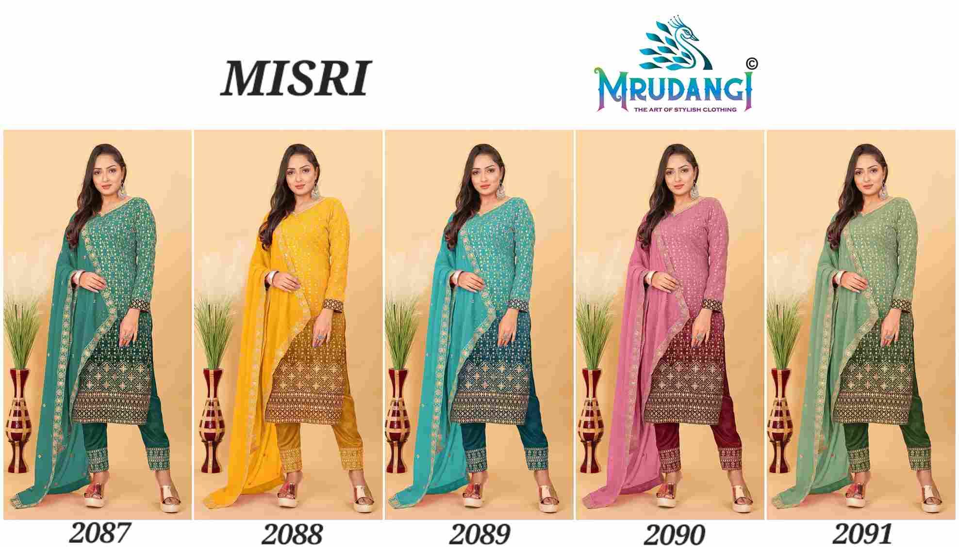 Misri By Mrudangi 2087 To 2091 Series Beautiful Festive Suits Colorful Stylish Fancy Casual Wear & Ethnic Wear Faux Georgette Dresses At Wholesale Price