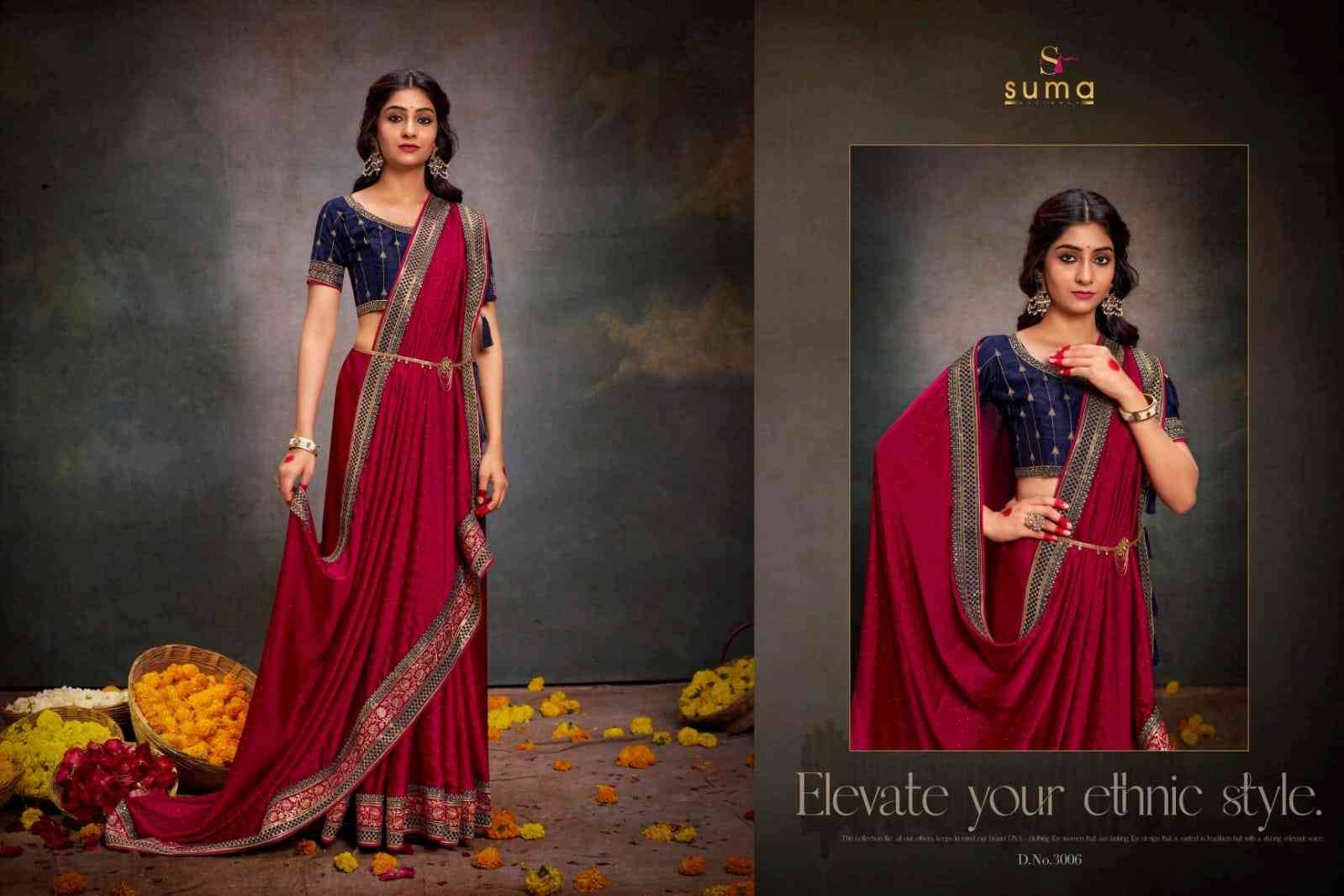 Silk Sanchi By Suma 3001 To 3009 Series Indian Traditional Wear Collection Beautiful Stylish Fancy Colorful Party Wear & Occasional Wear Satin Sarees At Wholesale Price