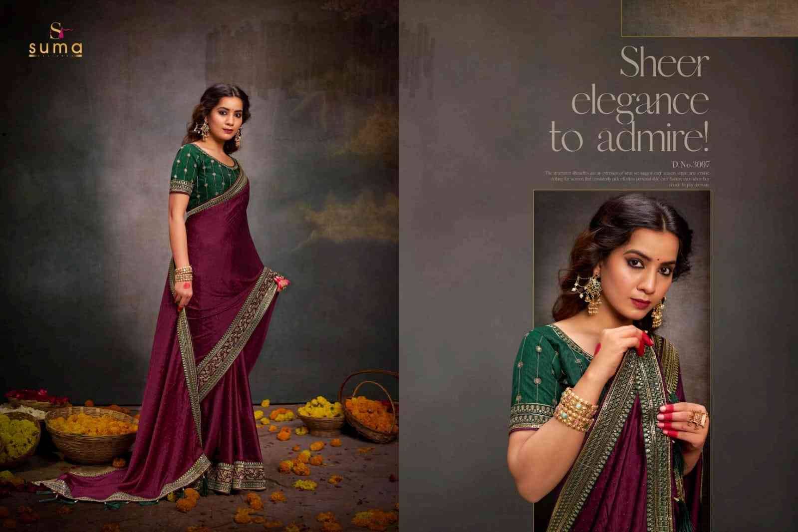 Silk Sanchi By Suma 3001 To 3009 Series Indian Traditional Wear Collection Beautiful Stylish Fancy Colorful Party Wear & Occasional Wear Satin Sarees At Wholesale Price