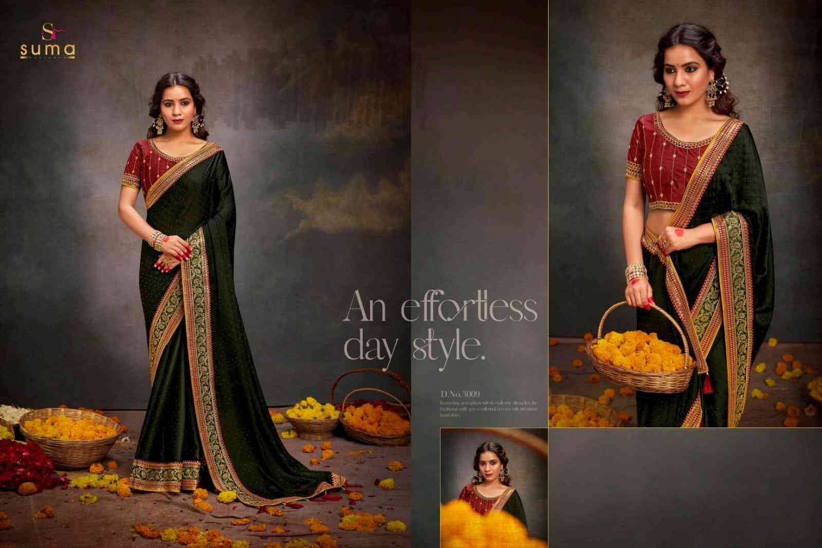 Silk Sanchi By Suma 3001 To 3009 Series Indian Traditional Wear Collection Beautiful Stylish Fancy Colorful Party Wear & Occasional Wear Satin Sarees At Wholesale Price