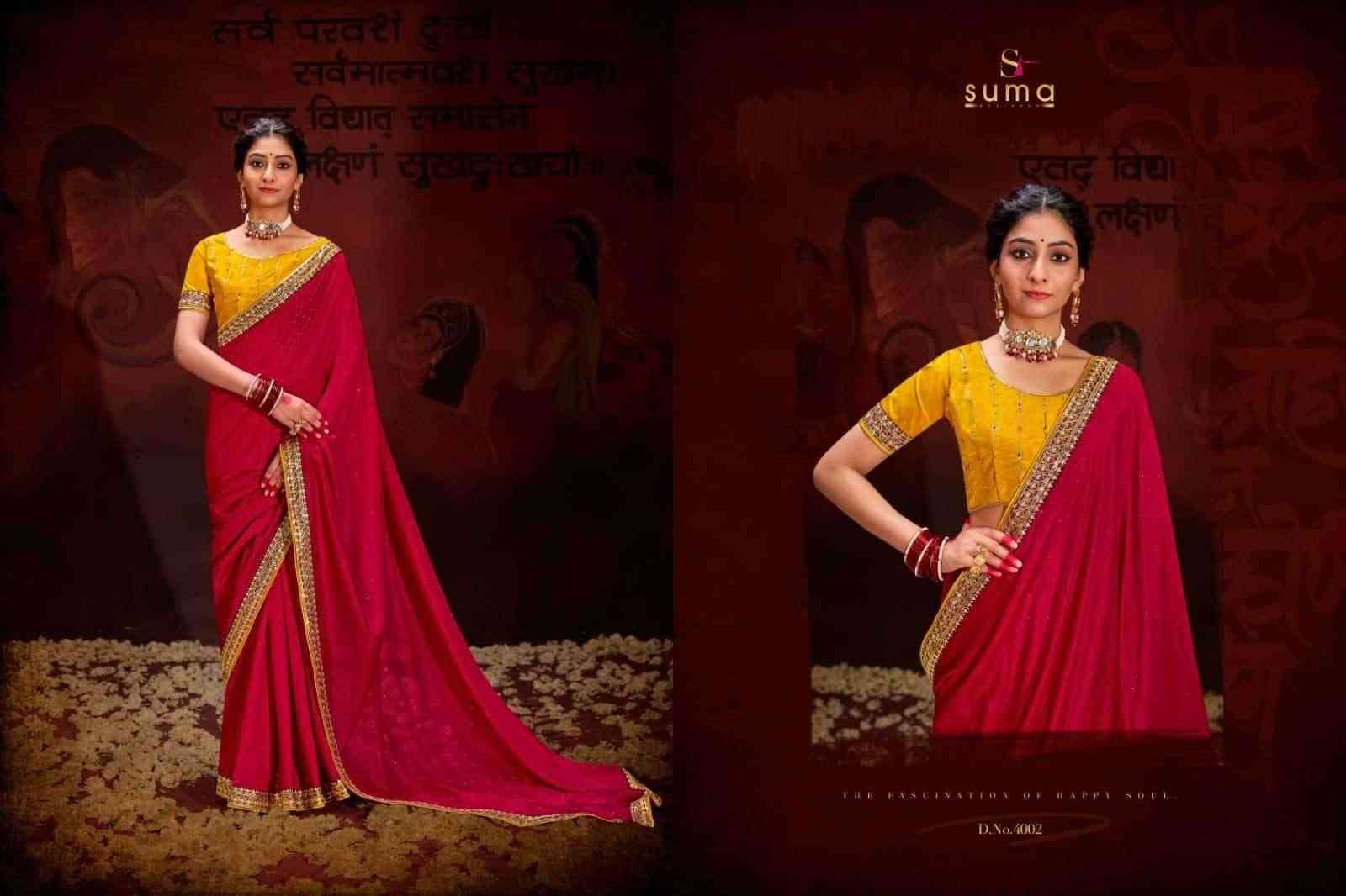 Aayushi By Suma 4001 To 4009 Series Indian Traditional Wear Collection Beautiful Stylish Fancy Colorful Party Wear & Occasional Wear Vichitra Silk Sarees At Wholesale Price