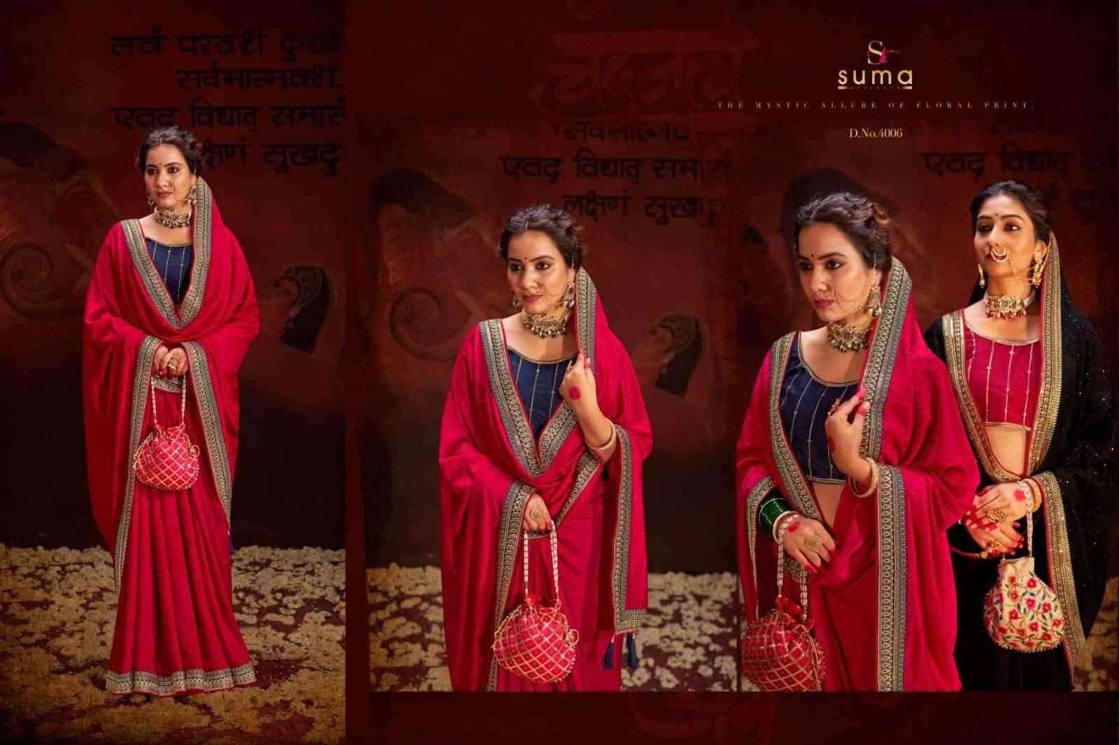 Aayushi By Suma 4001 To 4009 Series Indian Traditional Wear Collection Beautiful Stylish Fancy Colorful Party Wear & Occasional Wear Vichitra Silk Sarees At Wholesale Price