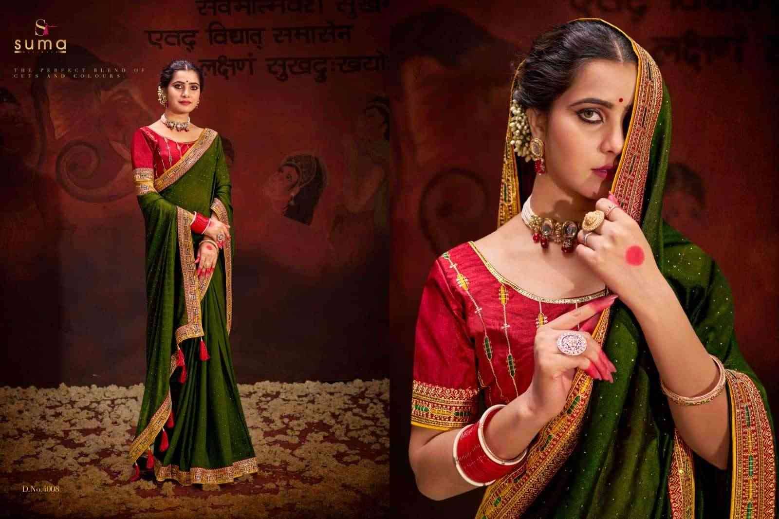 Aayushi By Suma 4001 To 4009 Series Indian Traditional Wear Collection Beautiful Stylish Fancy Colorful Party Wear & Occasional Wear Vichitra Silk Sarees At Wholesale Price