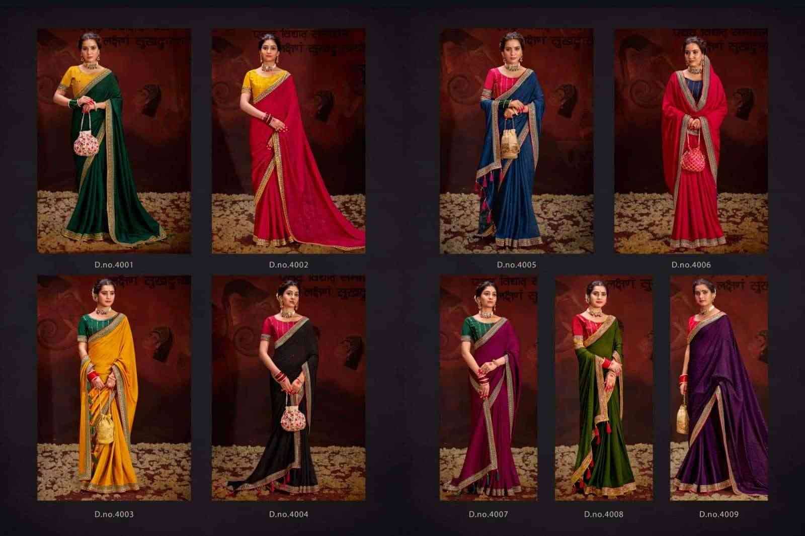 Aayushi By Suma 4001 To 4009 Series Indian Traditional Wear Collection Beautiful Stylish Fancy Colorful Party Wear & Occasional Wear Vichitra Silk Sarees At Wholesale Price