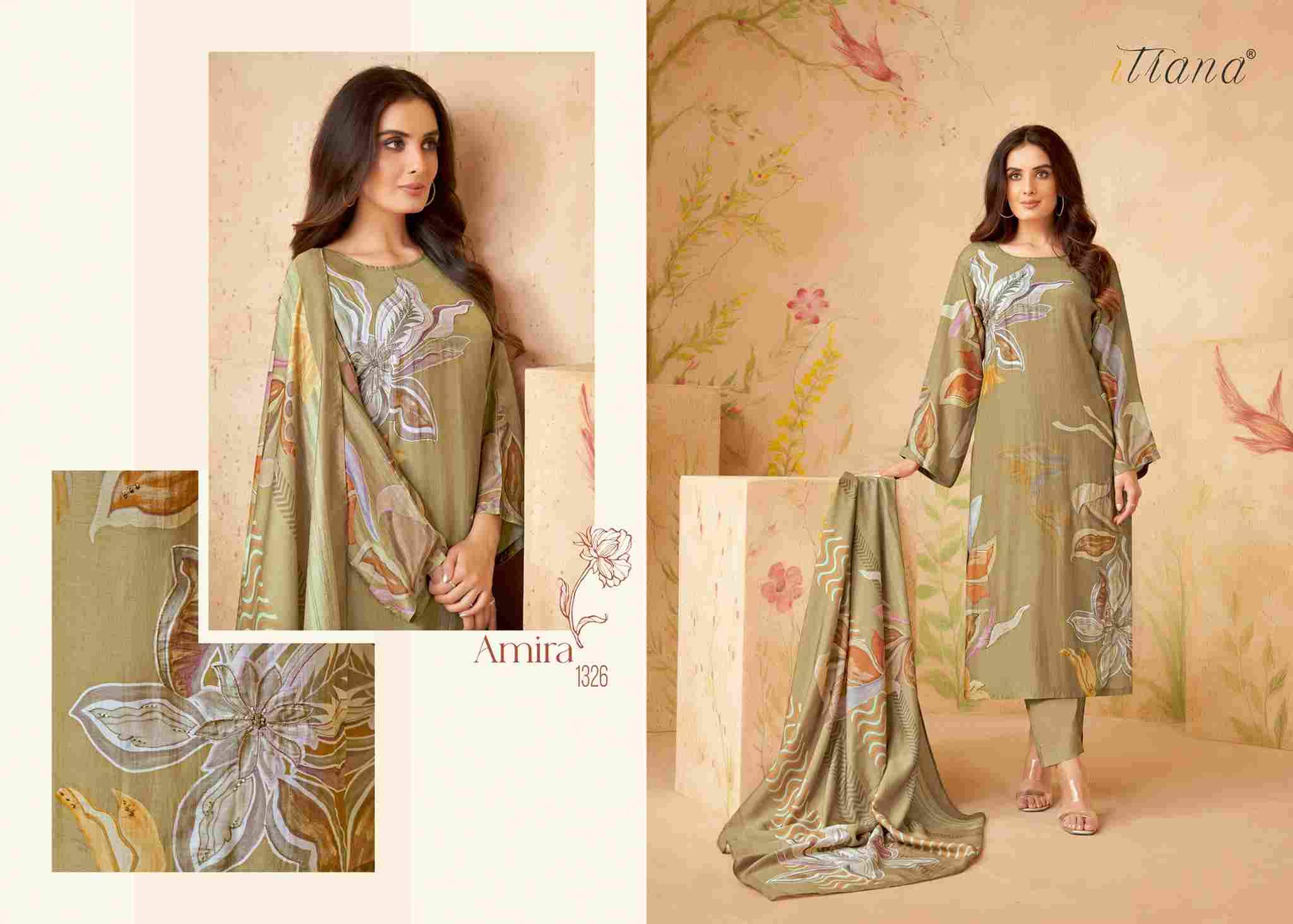 Amira By Itrana Beautiful Festive Suits Colorful Stylish Fancy Casual Wear & Ethnic Wear Muslin Silk Print Dresses At Wholesale Price