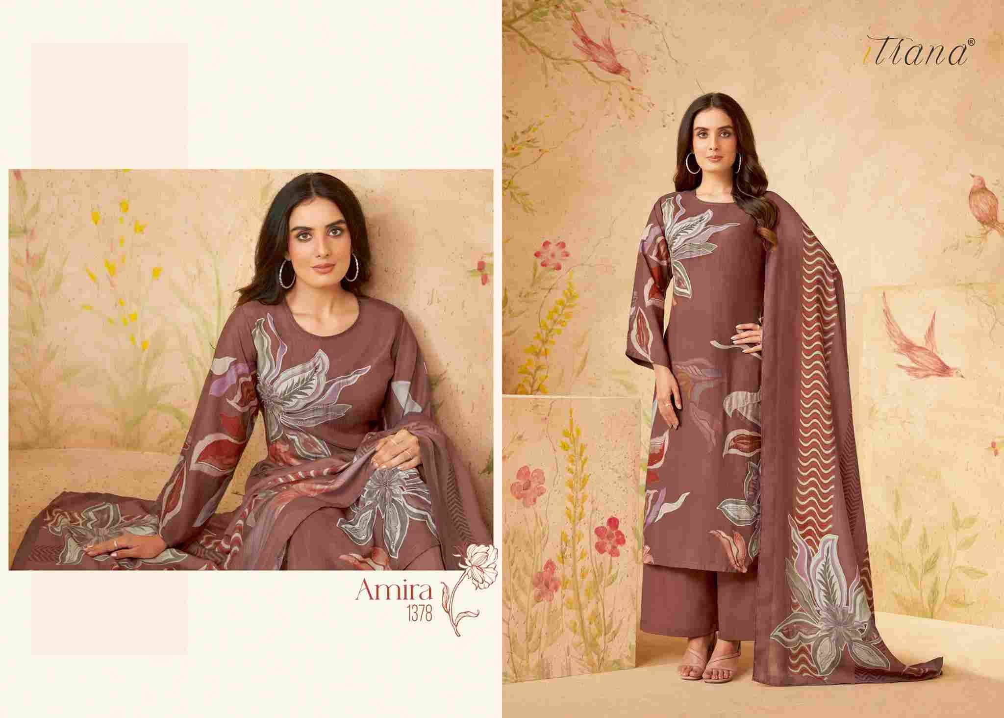 Amira By Itrana Beautiful Festive Suits Colorful Stylish Fancy Casual Wear & Ethnic Wear Muslin Silk Print Dresses At Wholesale Price