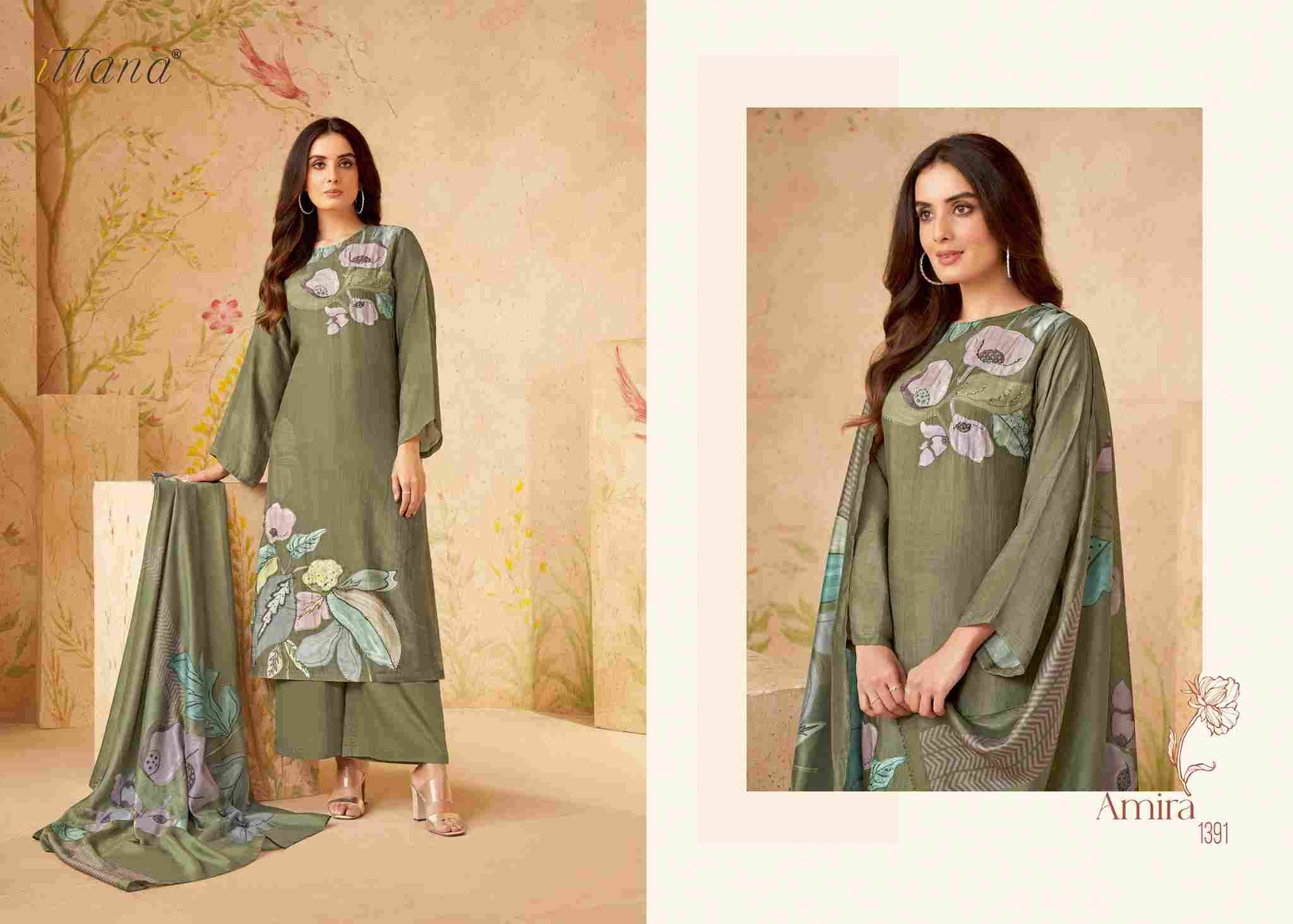 Amira By Itrana Beautiful Festive Suits Colorful Stylish Fancy Casual Wear & Ethnic Wear Muslin Silk Print Dresses At Wholesale Price