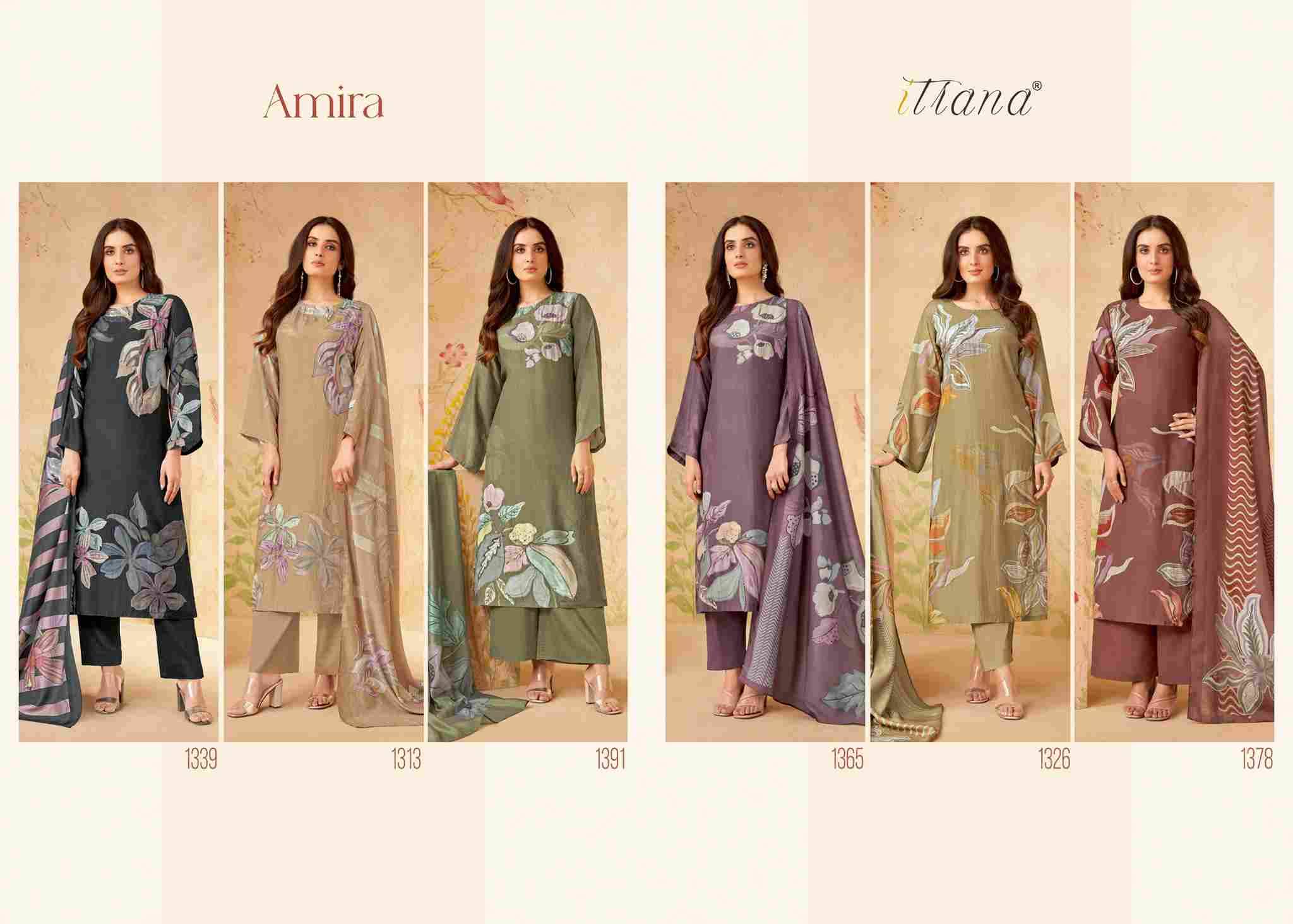 Amira By Itrana Beautiful Festive Suits Colorful Stylish Fancy Casual Wear & Ethnic Wear Muslin Silk Print Dresses At Wholesale Price