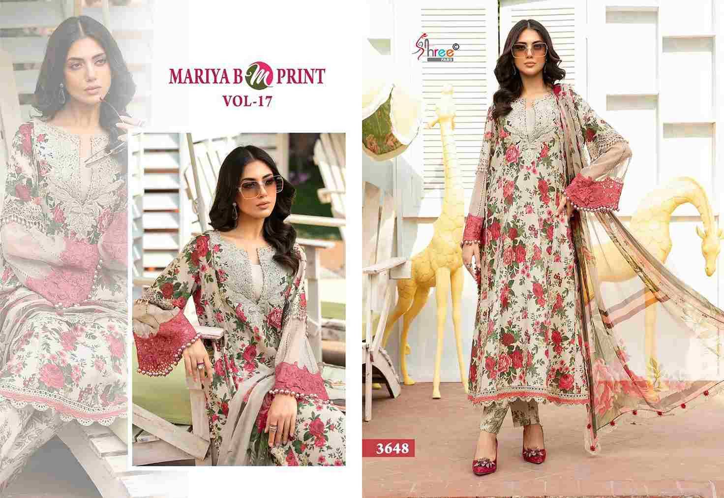 Mariya B Mprint Vol-17 By Shree Fabs 3648 To 3653 Series Beautiful Pakistani Suits Colorful Stylish Fancy Casual Wear & Ethnic Wear Pure Cotton Embroidered Dresses At Wholesale Price