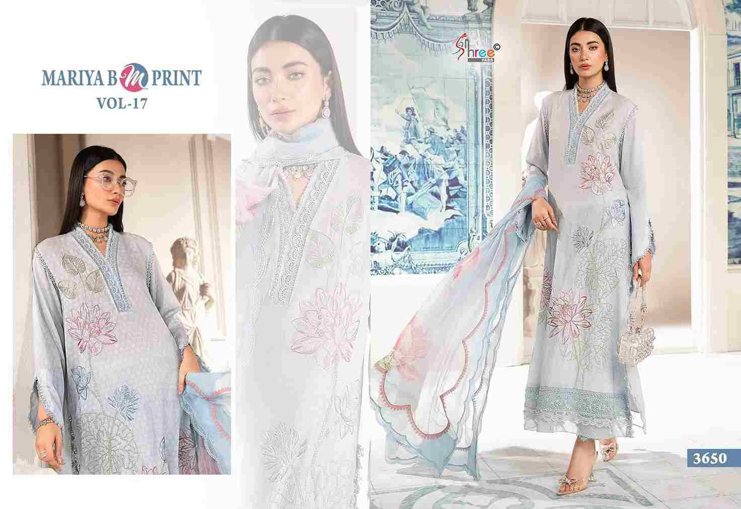 Mariya B Mprint Vol-17 By Shree Fabs 3648 To 3653 Series Beautiful Pakistani Suits Colorful Stylish Fancy Casual Wear & Ethnic Wear Pure Cotton Embroidered Dresses At Wholesale Price