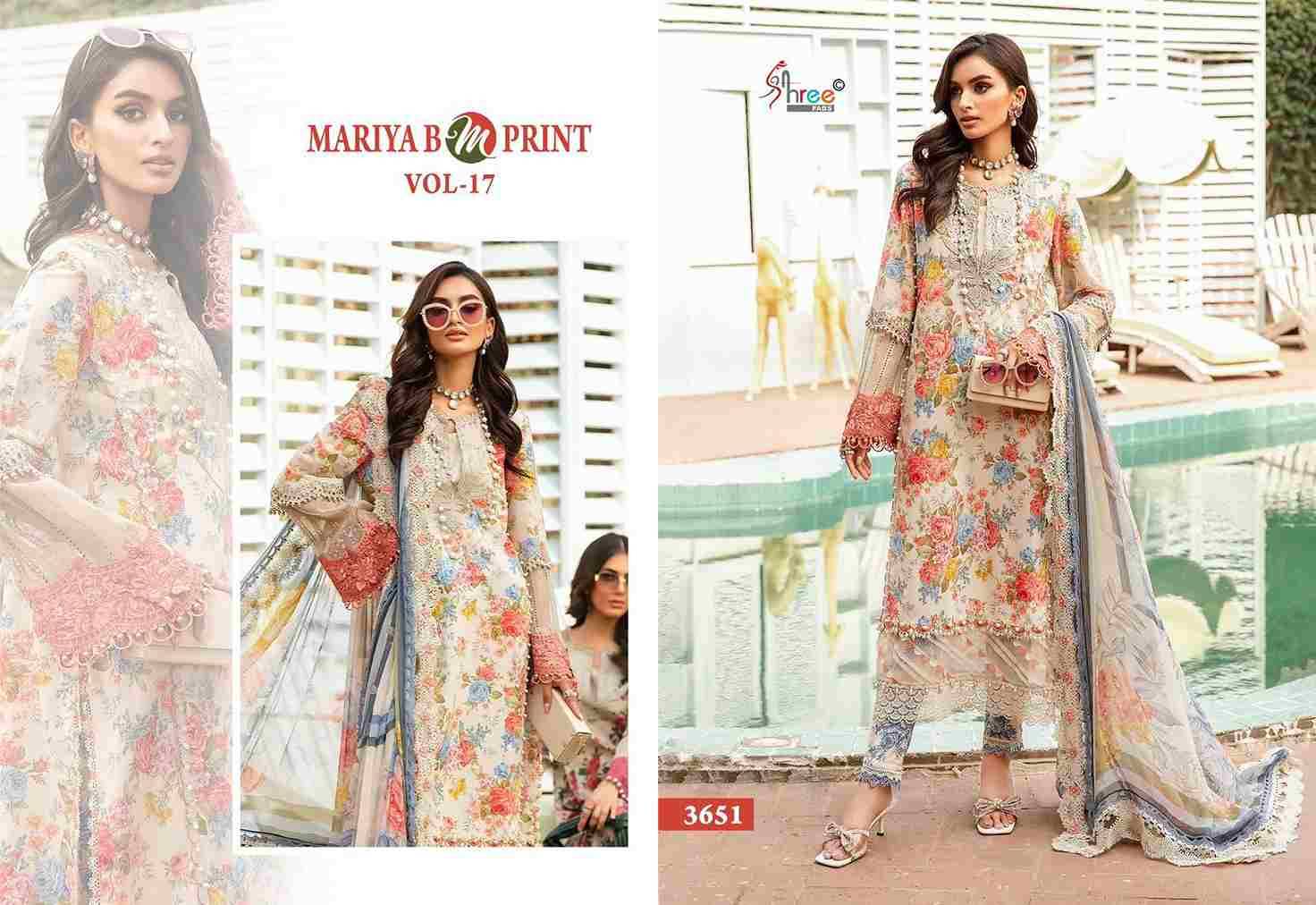 Mariya B Mprint Vol-17 By Shree Fabs 3648 To 3653 Series Beautiful Pakistani Suits Colorful Stylish Fancy Casual Wear & Ethnic Wear Pure Cotton Embroidered Dresses At Wholesale Price