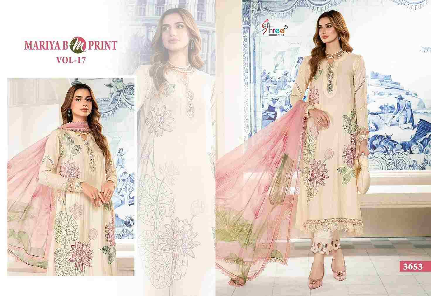 Mariya B Mprint Vol-17 By Shree Fabs 3648 To 3653 Series Beautiful Pakistani Suits Colorful Stylish Fancy Casual Wear & Ethnic Wear Pure Cotton Embroidered Dresses At Wholesale Price