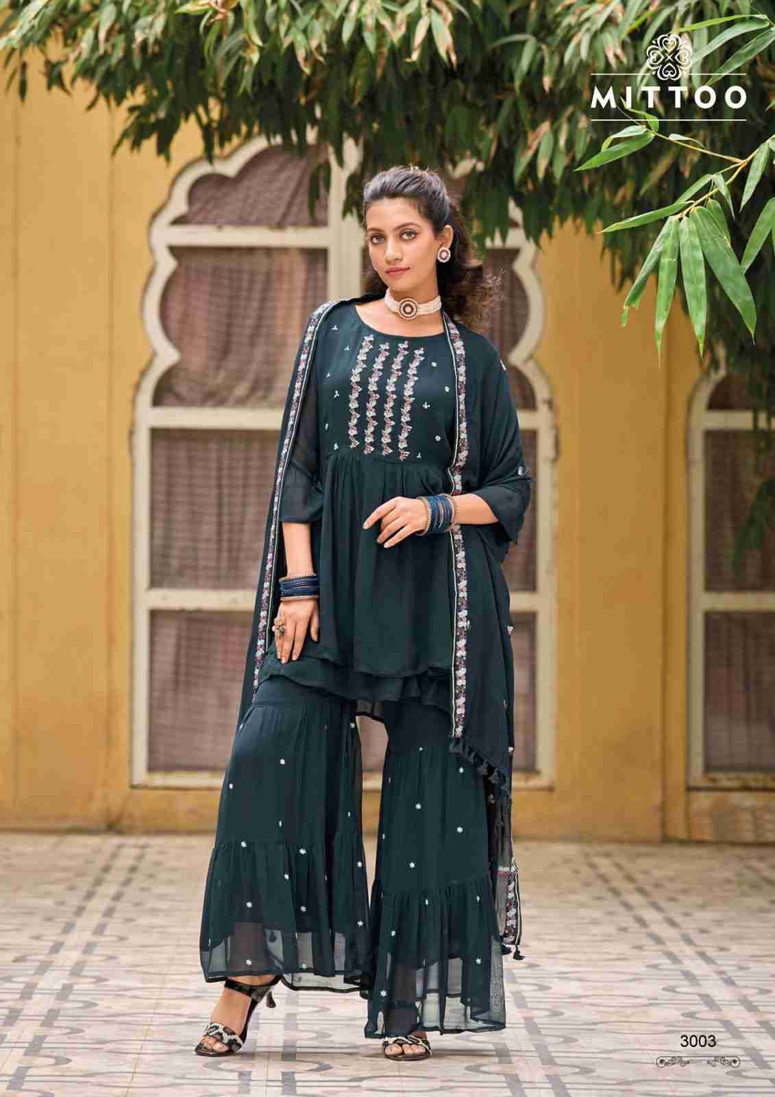 Sajda By Mittoo 3001 To 3004 Series Beautiful Stylish Festive Suits Fancy Colorful Casual Wear & Ethnic Wear & Ready To Wear Pure Georgette Dresses At Wholesale Price