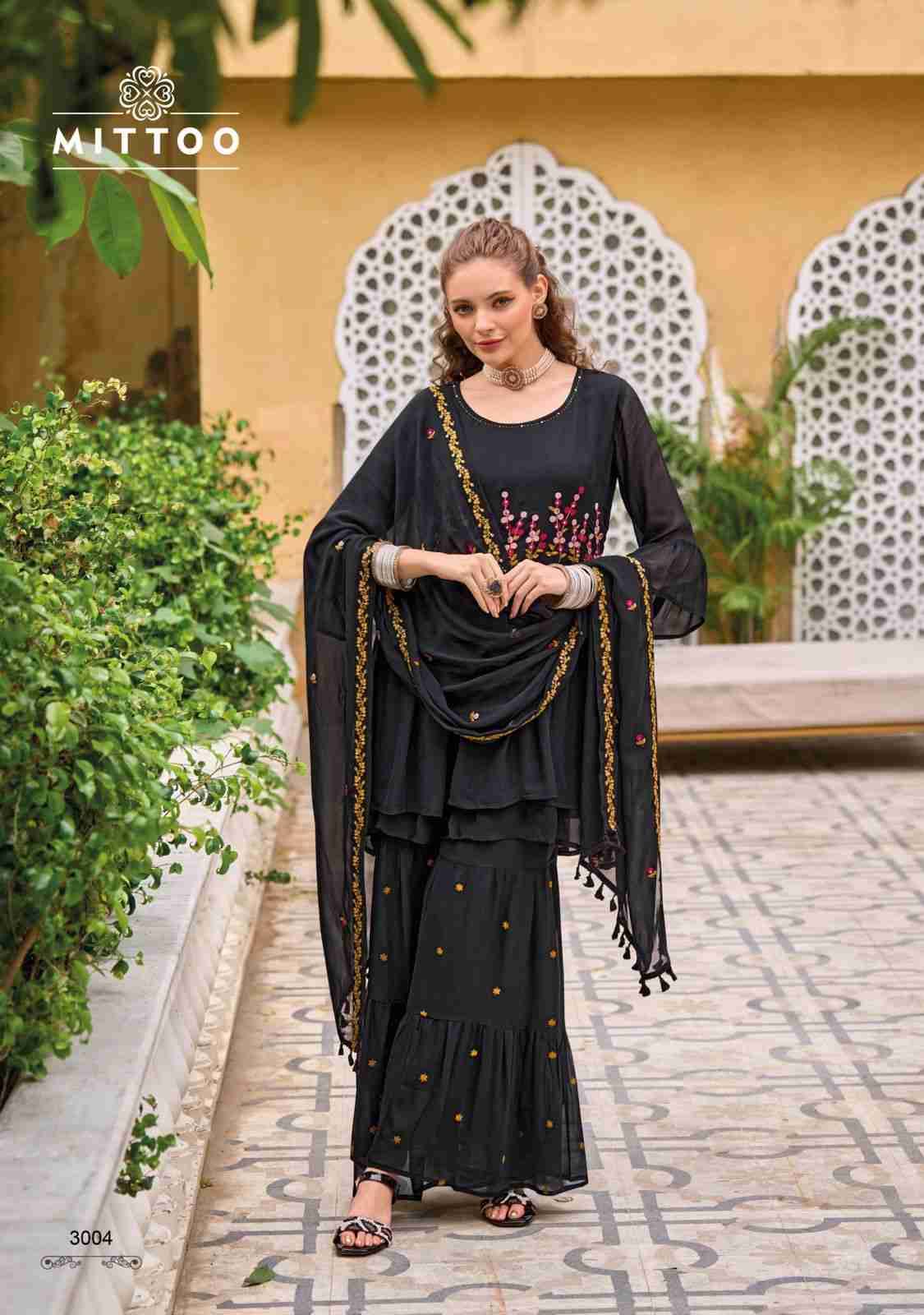 Sajda By Mittoo 3001 To 3004 Series Beautiful Stylish Festive Suits Fancy Colorful Casual Wear & Ethnic Wear & Ready To Wear Pure Georgette Dresses At Wholesale Price