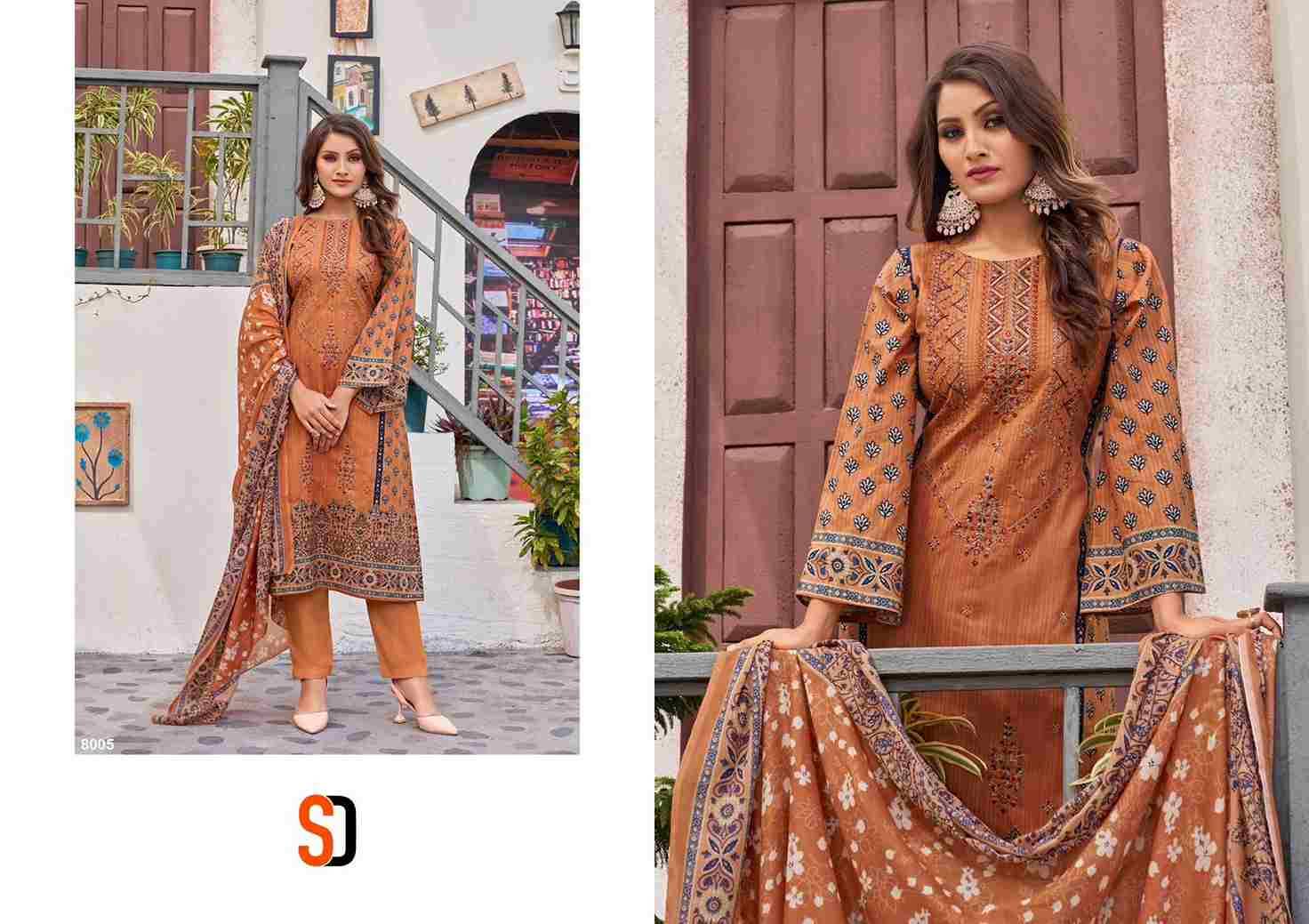 Bin Saeed Lawn Collection Vol-8 Nx By Shraddha Designer Pakistani Suits Beautiful Fancy Stylish Colorful Party Wear & Occasional Wear Pure Cotton Print With Embroidery Dresses At Wholesale Price