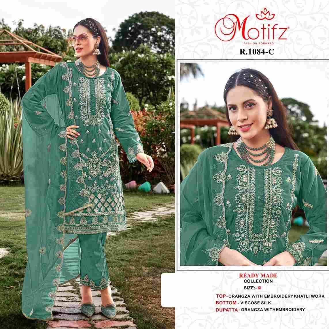 Motifz Hit Design 1084 Colours By Motifz 1084-A To 1084-D Series Designer Pakistani Suits Collection Beautiful Stylish Fancy Colorful Party Wear & Occasional Wear Organza With Embroidered Dresses At Wholesale Price