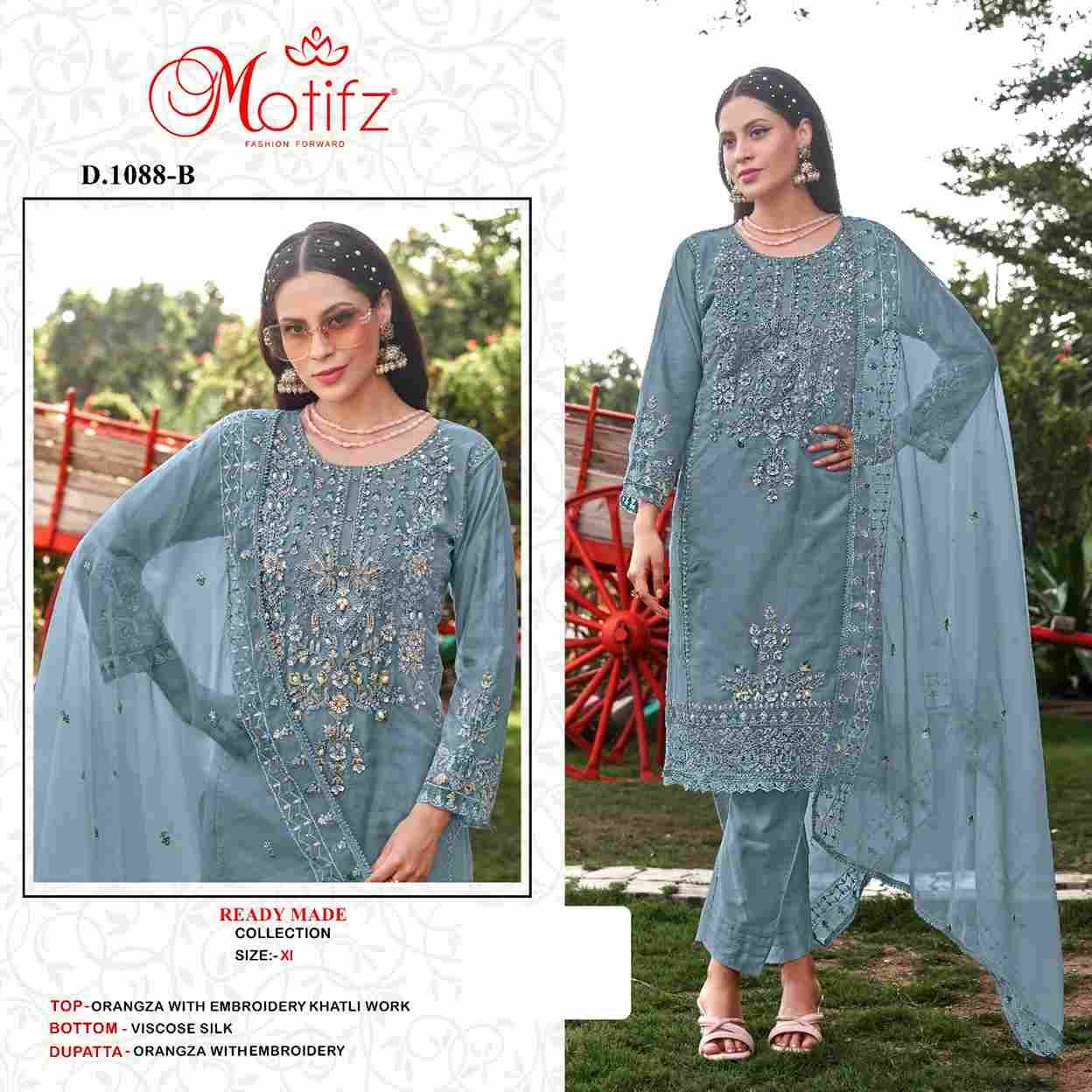 Motifz Hit Design 1088 Colours By Motifz 1088-A To 1088-D Series Designer Pakistani Suits Collection Beautiful Stylish Fancy Colorful Party Wear & Occasional Wear Organza With Embroidered Dresses At Wholesale Price