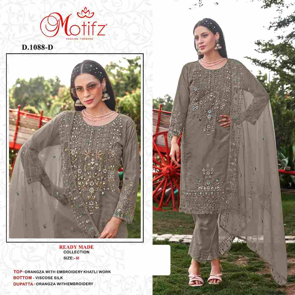 Motifz Hit Design 1088 Colours By Motifz 1088-A To 1088-D Series Designer Pakistani Suits Collection Beautiful Stylish Fancy Colorful Party Wear & Occasional Wear Organza With Embroidered Dresses At Wholesale Price