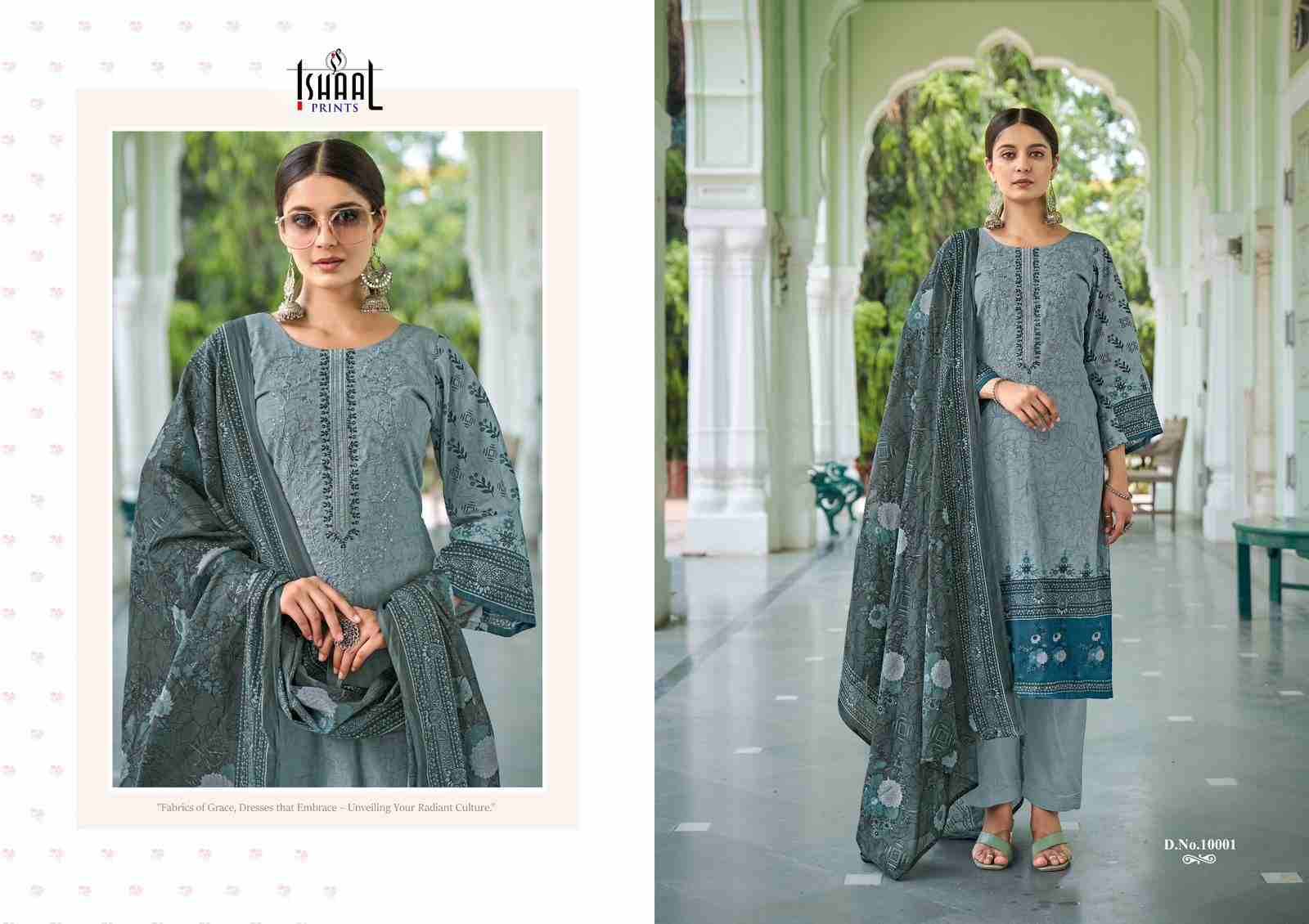 Embroidered Vol-10 By Ishaal Prints 10001 To 10010 Series Beautiful Suits Colorful Stylish Fancy Casual Wear & Ethnic Wear Pure Lawn Printed Dresses At Wholesale Price