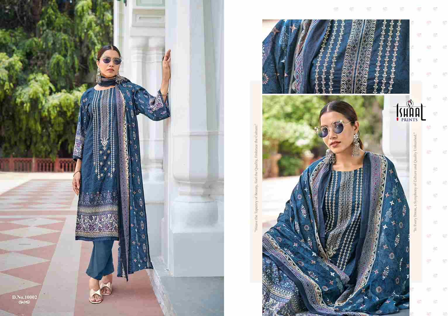 Embroidered Vol-10 By Ishaal Prints 10001 To 10010 Series Beautiful Suits Colorful Stylish Fancy Casual Wear & Ethnic Wear Pure Lawn Printed Dresses At Wholesale Price