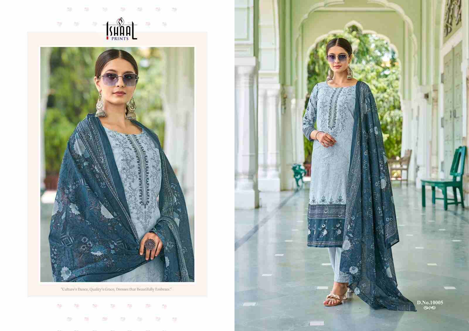 Embroidered Vol-10 By Ishaal Prints 10001 To 10010 Series Beautiful Suits Colorful Stylish Fancy Casual Wear & Ethnic Wear Pure Lawn Printed Dresses At Wholesale Price