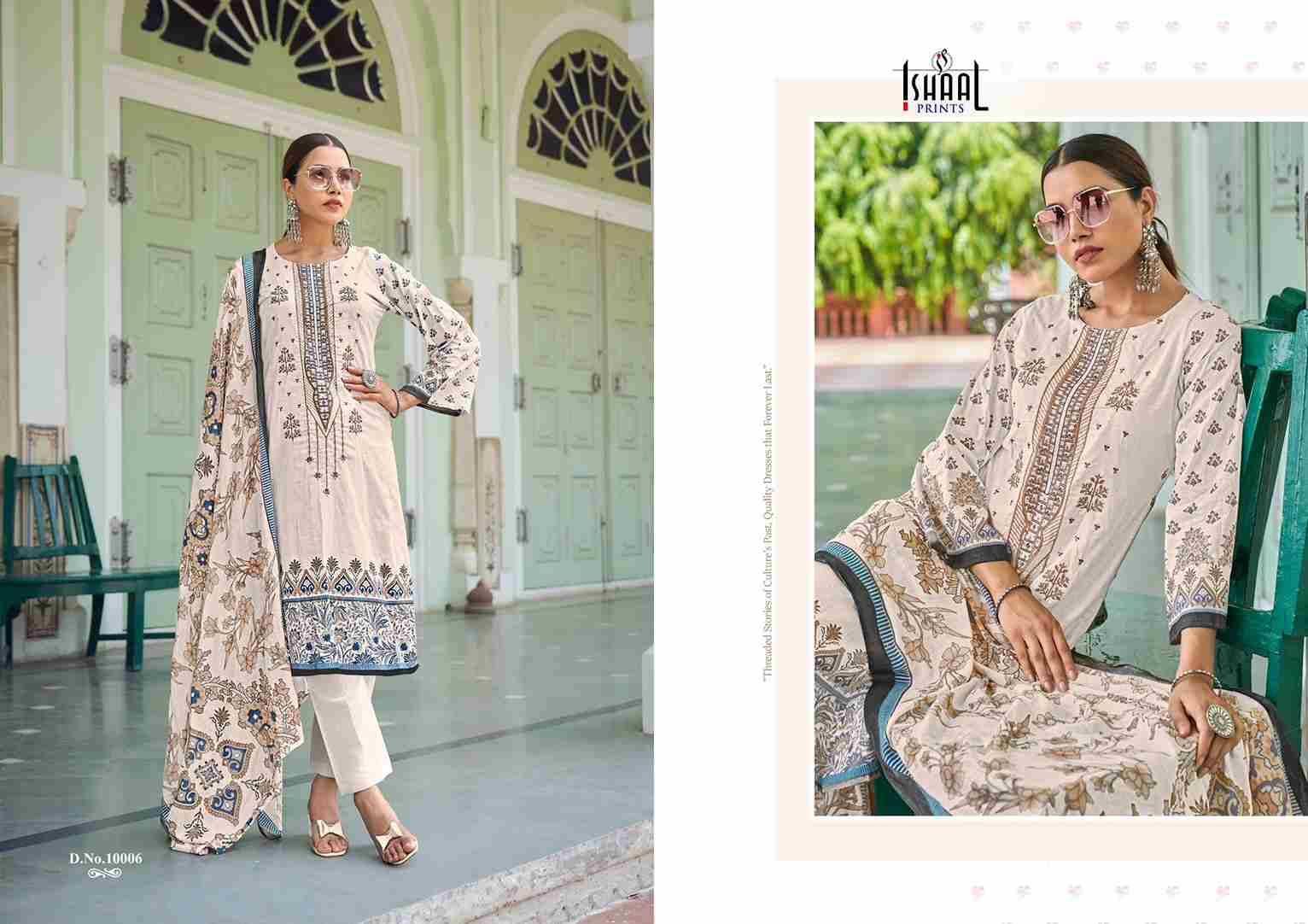 Embroidered Vol-10 By Ishaal Prints 10001 To 10010 Series Beautiful Suits Colorful Stylish Fancy Casual Wear & Ethnic Wear Pure Lawn Printed Dresses At Wholesale Price