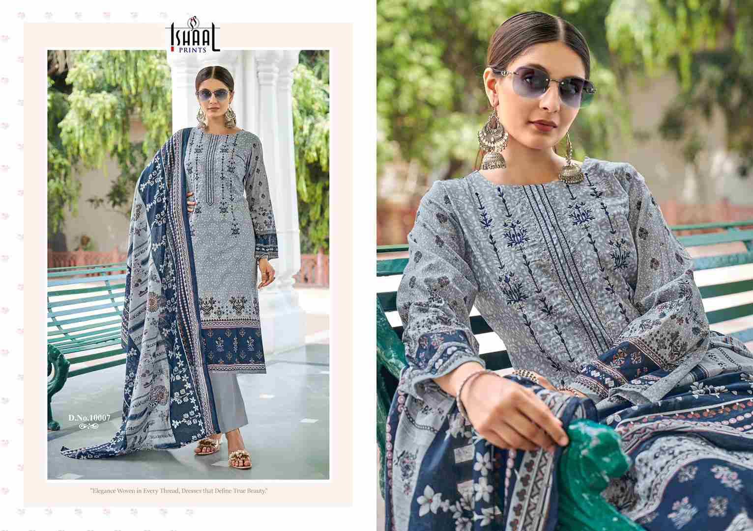 Embroidered Vol-10 By Ishaal Prints 10001 To 10010 Series Beautiful Suits Colorful Stylish Fancy Casual Wear & Ethnic Wear Pure Lawn Printed Dresses At Wholesale Price