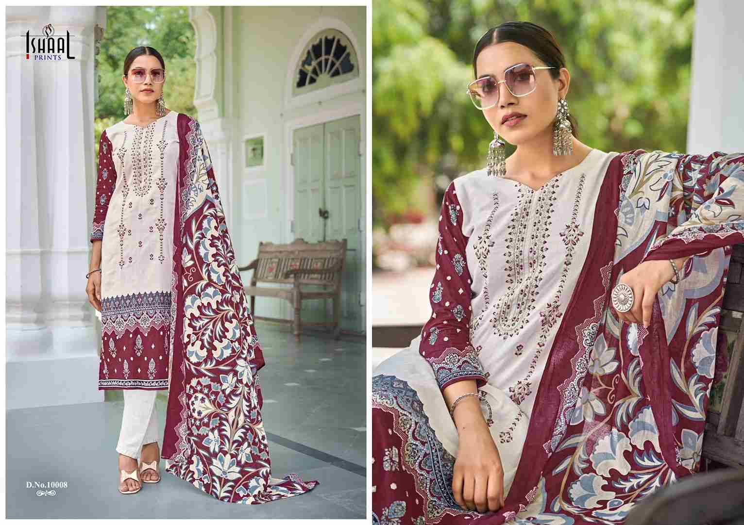 Embroidered Vol-10 By Ishaal Prints 10001 To 10010 Series Beautiful Suits Colorful Stylish Fancy Casual Wear & Ethnic Wear Pure Lawn Printed Dresses At Wholesale Price