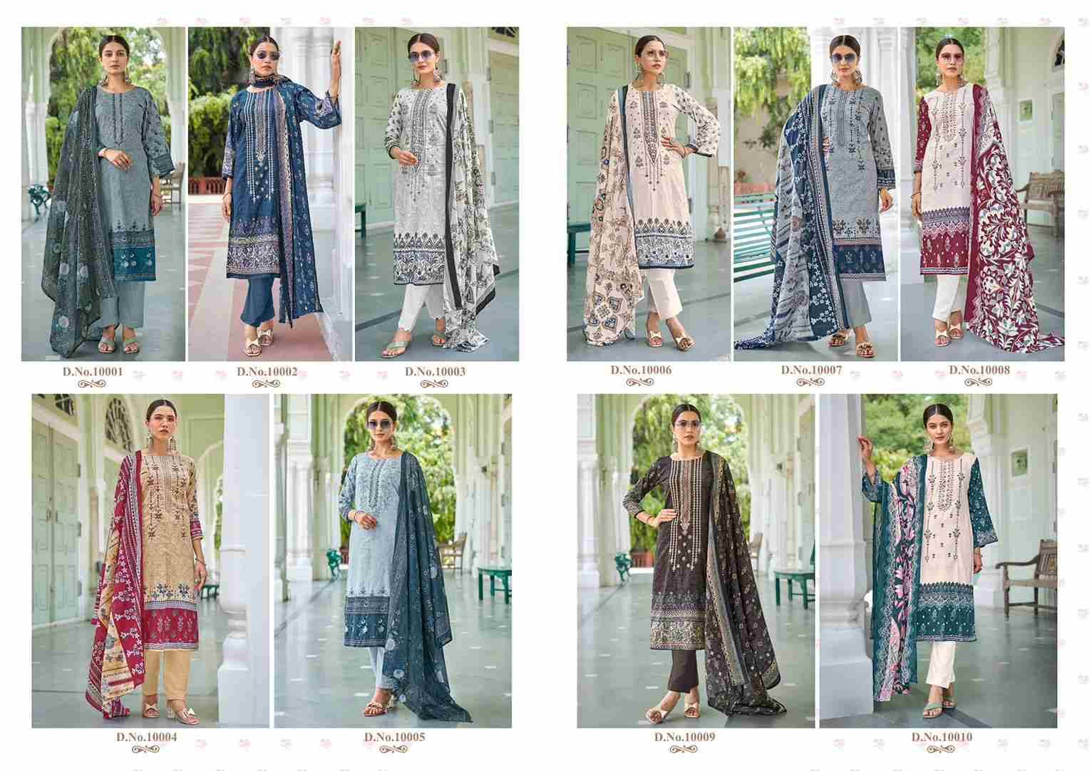 Embroidered Vol-10 By Ishaal Prints 10001 To 10010 Series Beautiful Suits Colorful Stylish Fancy Casual Wear & Ethnic Wear Pure Lawn Printed Dresses At Wholesale Price