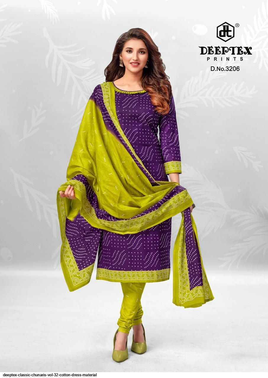 Classic Chunaris Vol-32 By Deeptex Prints 3201 To 3210 Series Beautiful Festive Suits Stylish Fancy Colorful Party Wear & Occasional Wear Cotton Dresses At Wholesale Price